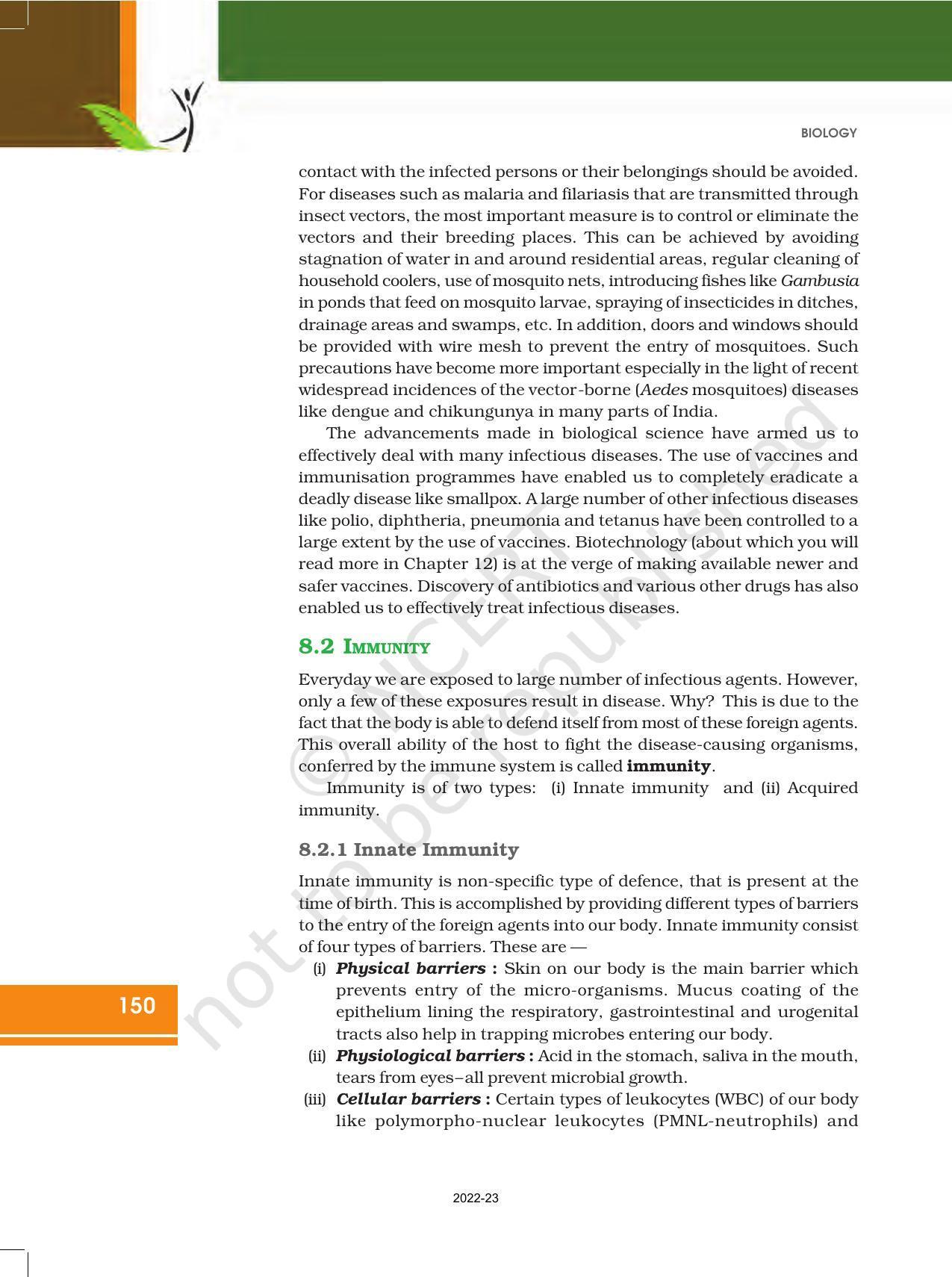NCERT Book for Class 12 Biology Chapter 8 Human Health and Disease - Page 8