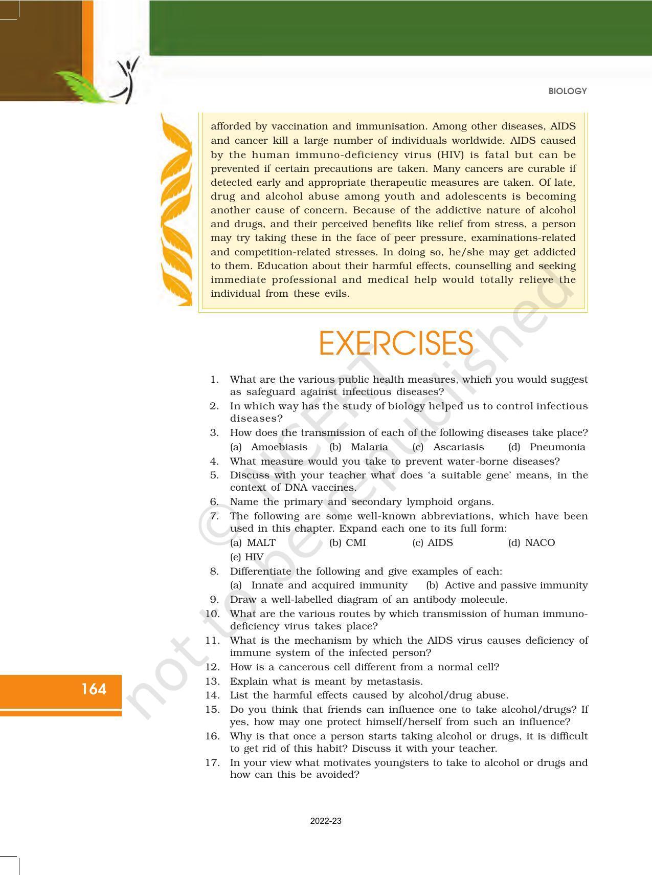 NCERT Book for Class 12 Biology Chapter 8 Human Health and Disease - Page 22