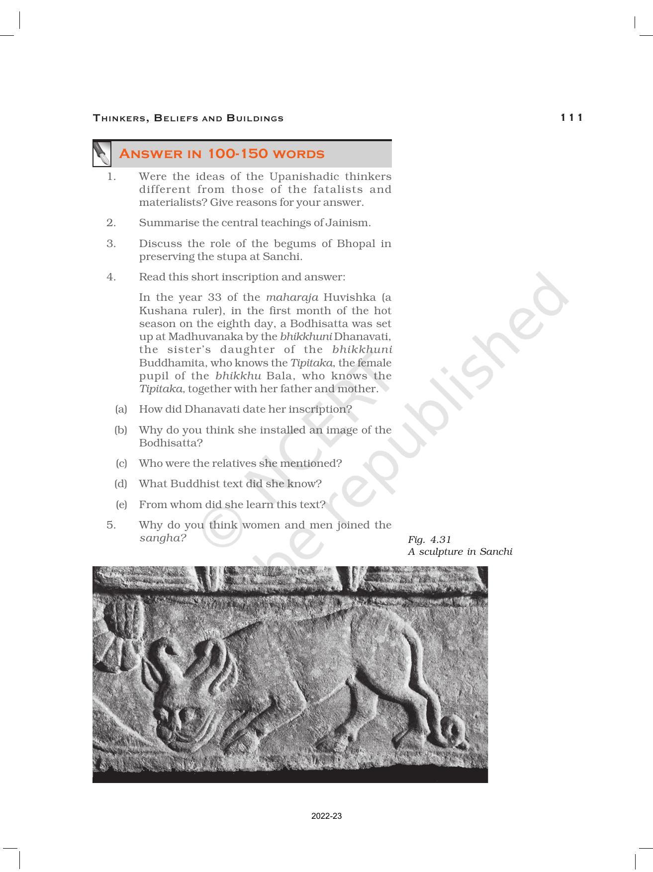 NCERT Book For Class 12 History Chapter 4 Thinkers, Beliefs