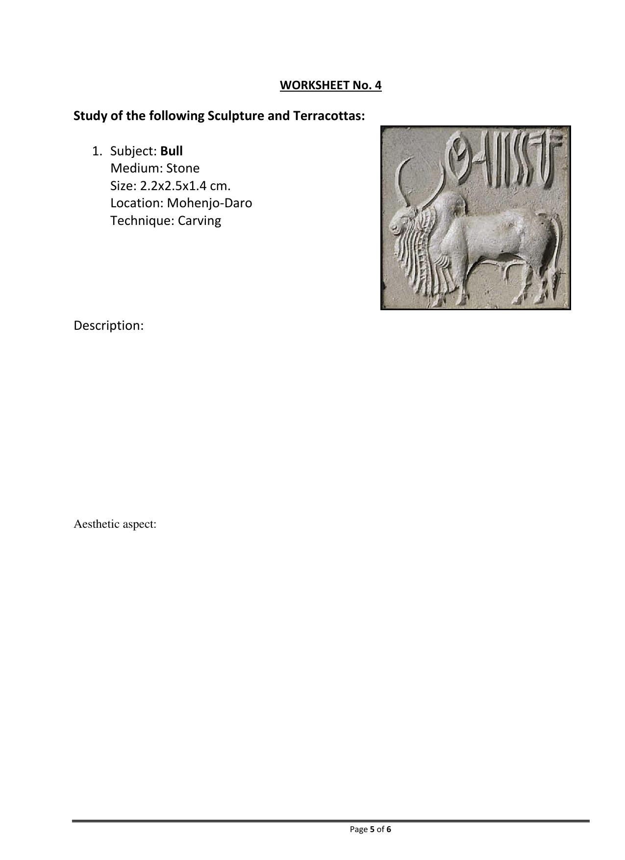 CBSE Worksheets for Class 11 Psychology Fine Arts of Indus Valley Assignment - Page 5