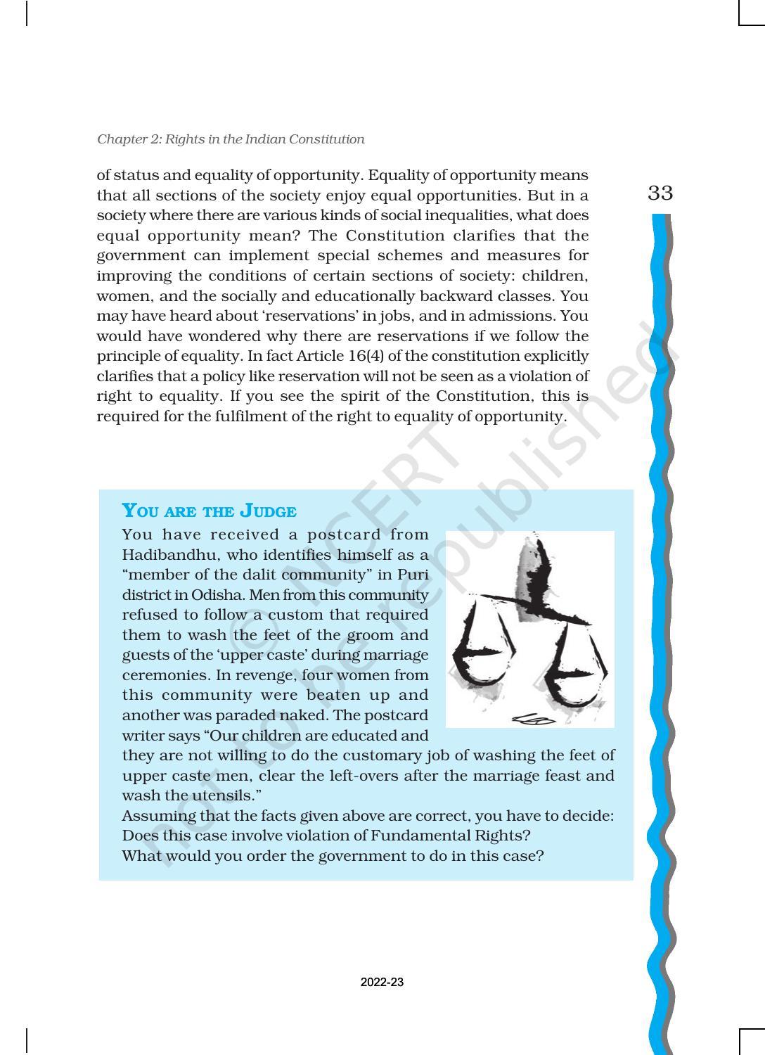 NCERT Book for Class 11 Political Science (Indian Constitution at Work) Chapter 2 Rights in the Indian Constitution - Page 8