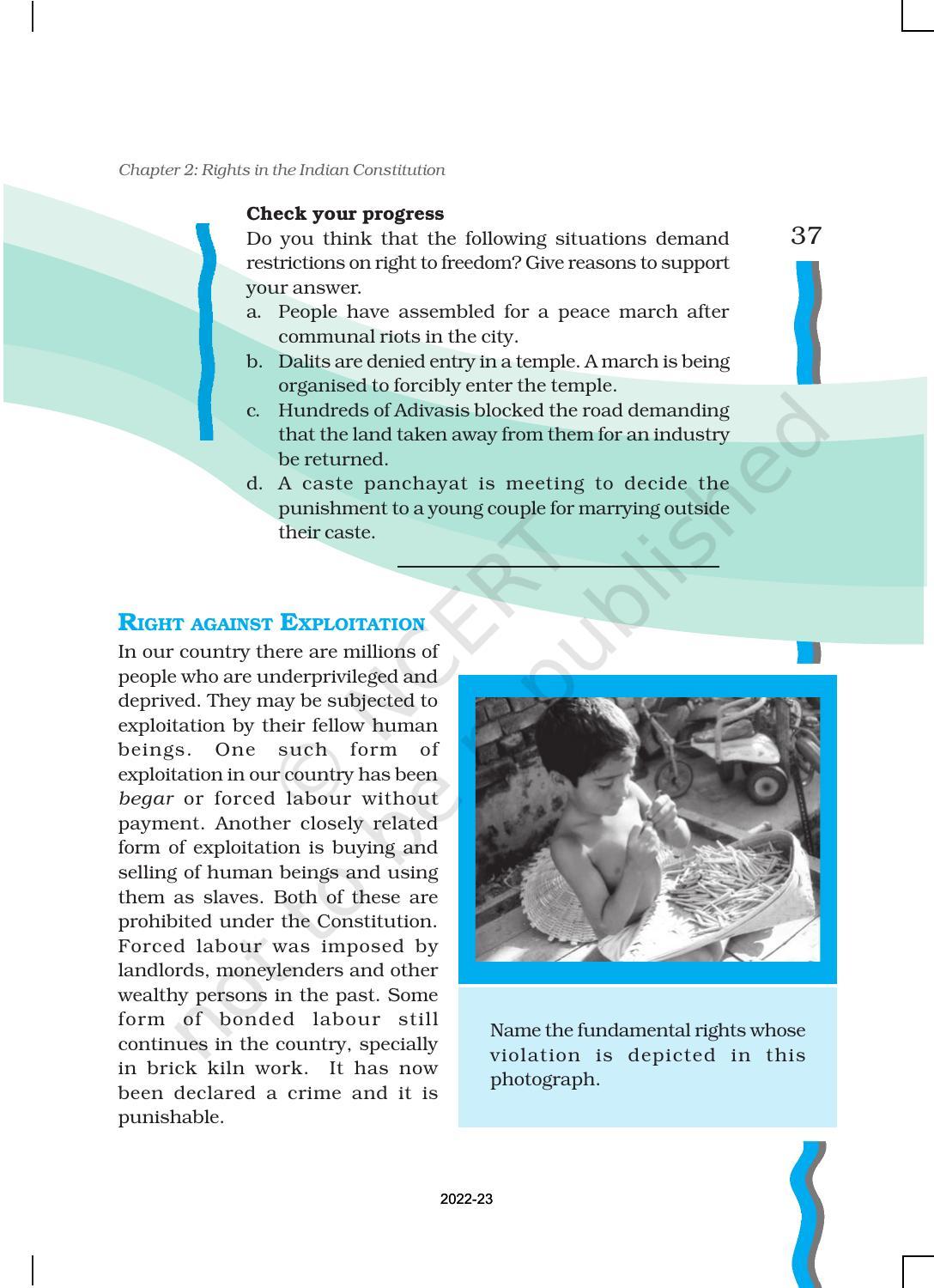 NCERT Book for Class 11 Political Science (Indian Constitution at Work) Chapter 2 Rights in the Indian Constitution - Page 12