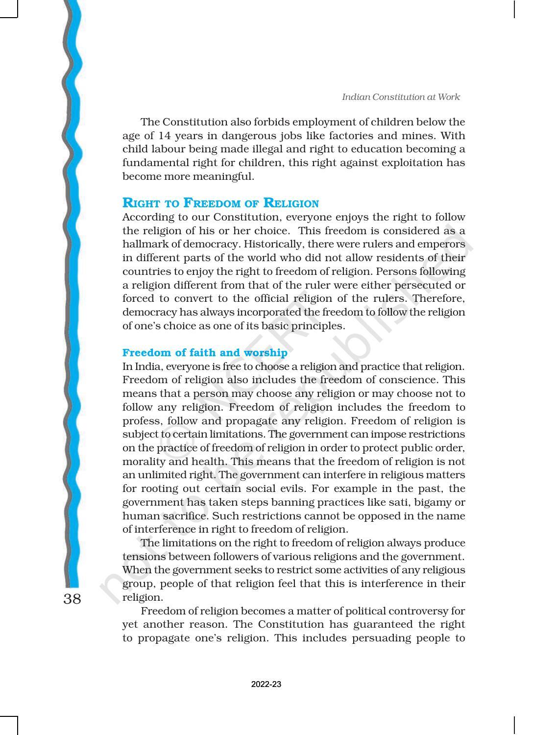 NCERT Book for Class 11 Political Science (Indian Constitution at Work) Chapter 2 Rights in the Indian Constitution - Page 13