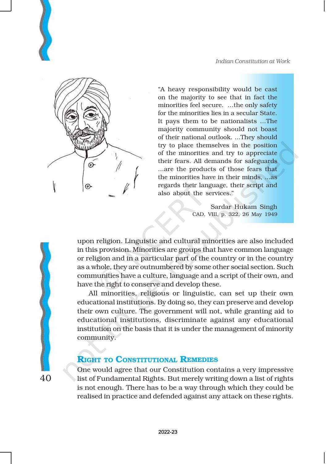 NCERT Book for Class 11 Political Science (Indian Constitution at Work) Chapter 2 Rights in the Indian Constitution - Page 15