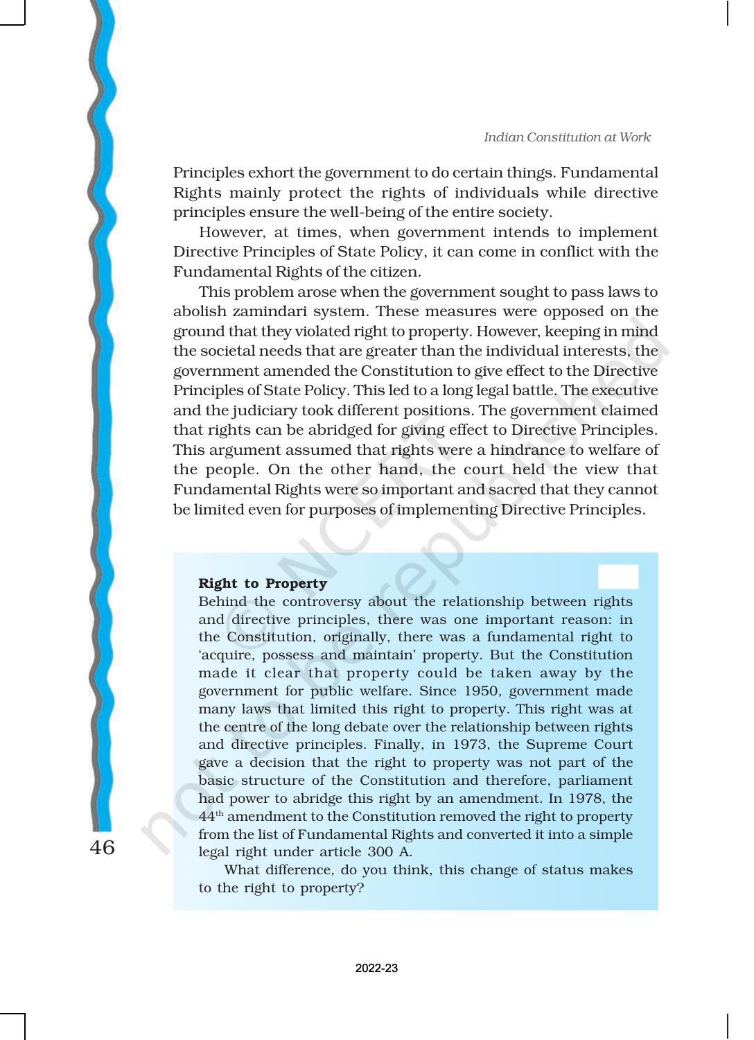 NCERT Book for Class 11 Political Science (Indian Constitution at Work) Chapter 2 Rights in the Indian Constitution - Page 21