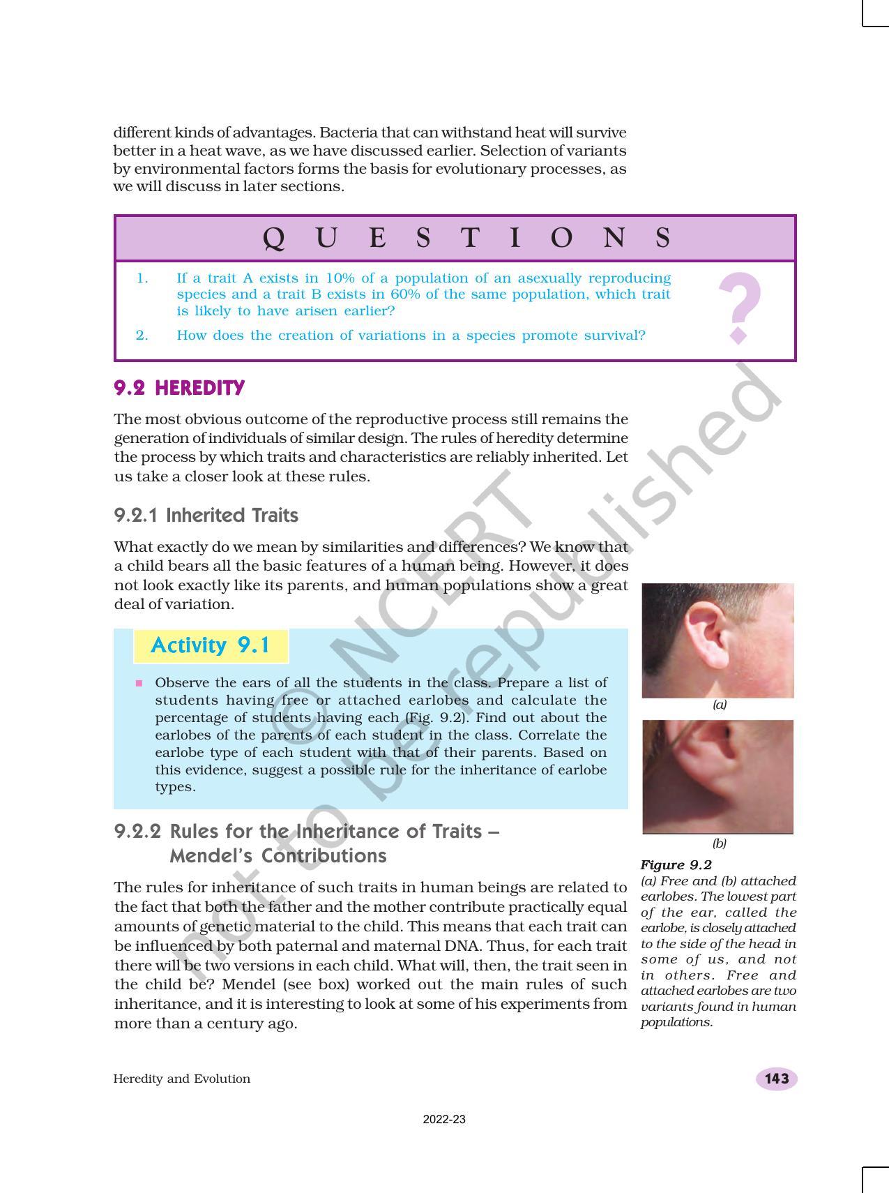 NCERT Book for Class 10 Science Chapter 9 Heredity and Evolution - Page 2