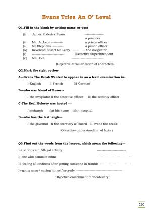 CBSE Worksheets for Class 11 English Evans tries an O level Assignment