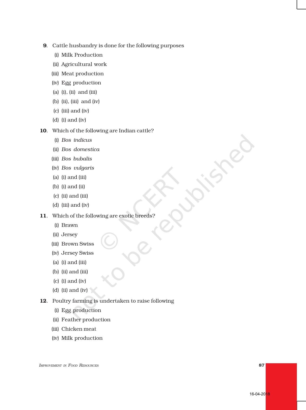 NCERT Exemplar Book for Class 9 Science: Chapter 15 Improvement in Food Resources - Page 3