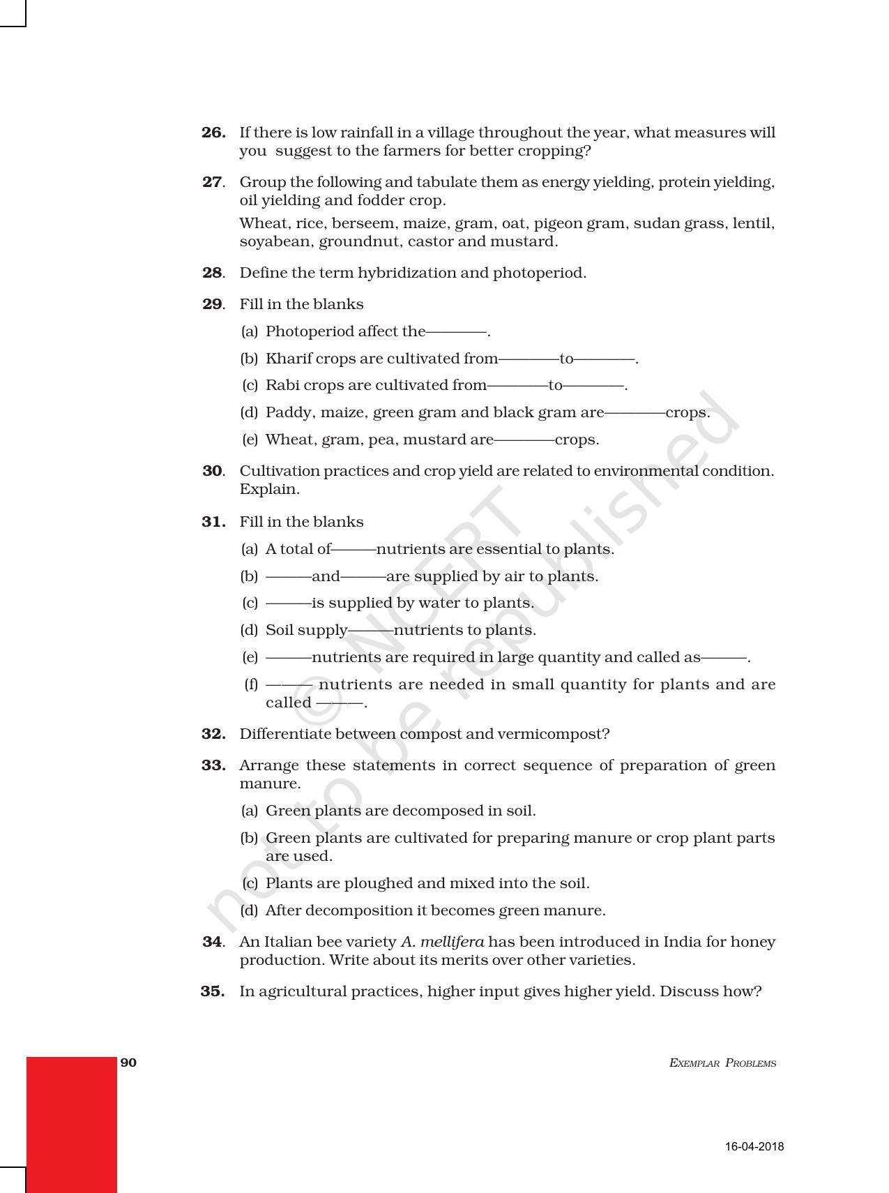 NCERT Exemplar Book for Class 9 Science: Chapter 15 Improvement in Food Resources - Page 6