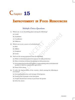 NCERT Exemplar Book for Class 9 Science: Chapter 15 Improvement in Food Resources