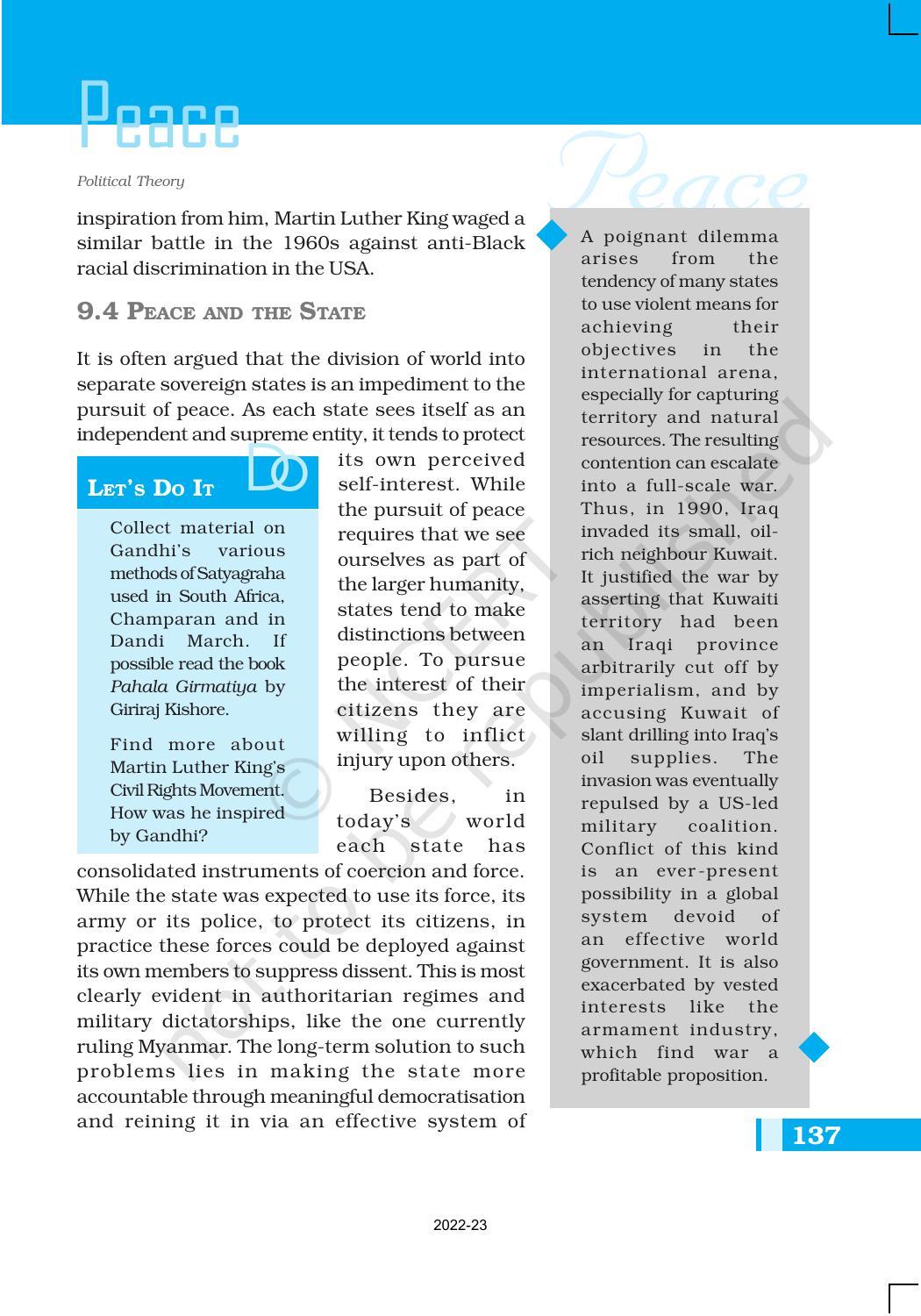 NCERT Book for Class 11 Political Science (Political Theory) Chapter 9 Peace - Page 9