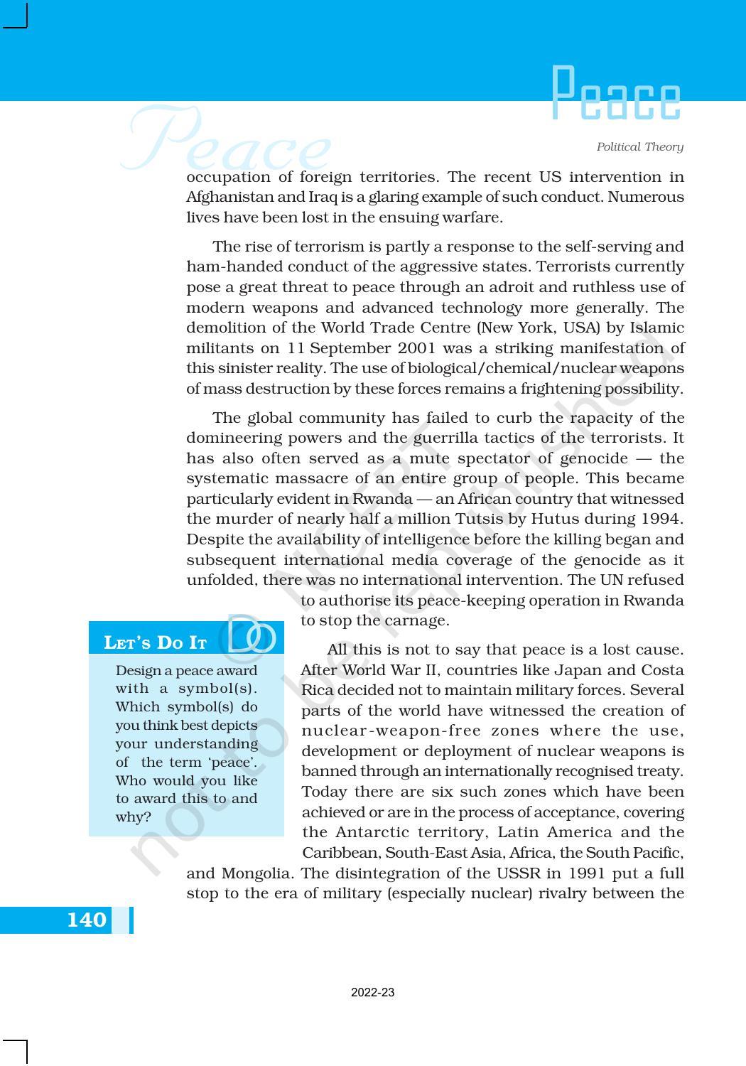 NCERT Book for Class 11 Political Science (Political Theory) Chapter 9 Peace - Page 12