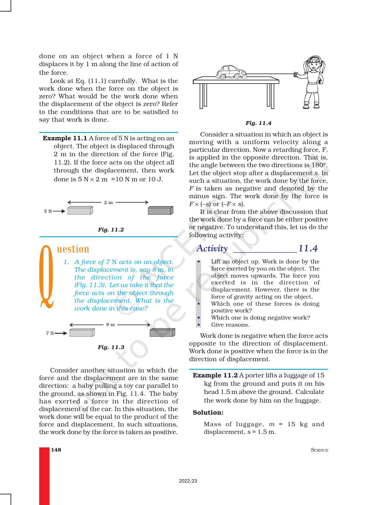 NCERT Book for Class 9 Science Chapter 11 Work and Energy - Page 3