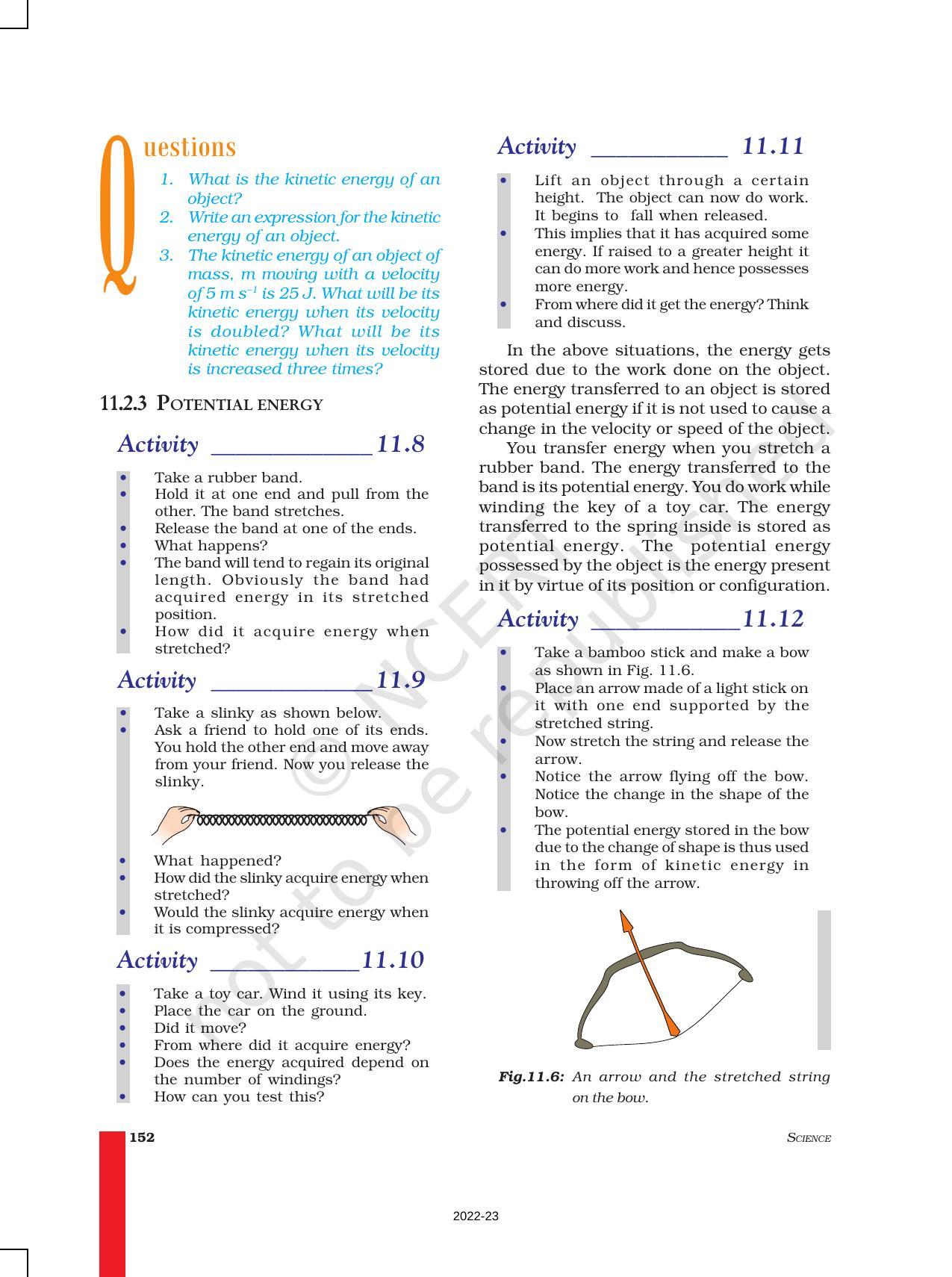 NCERT Book for Class 9 Science Chapter 11 Work and Energy - Page 7