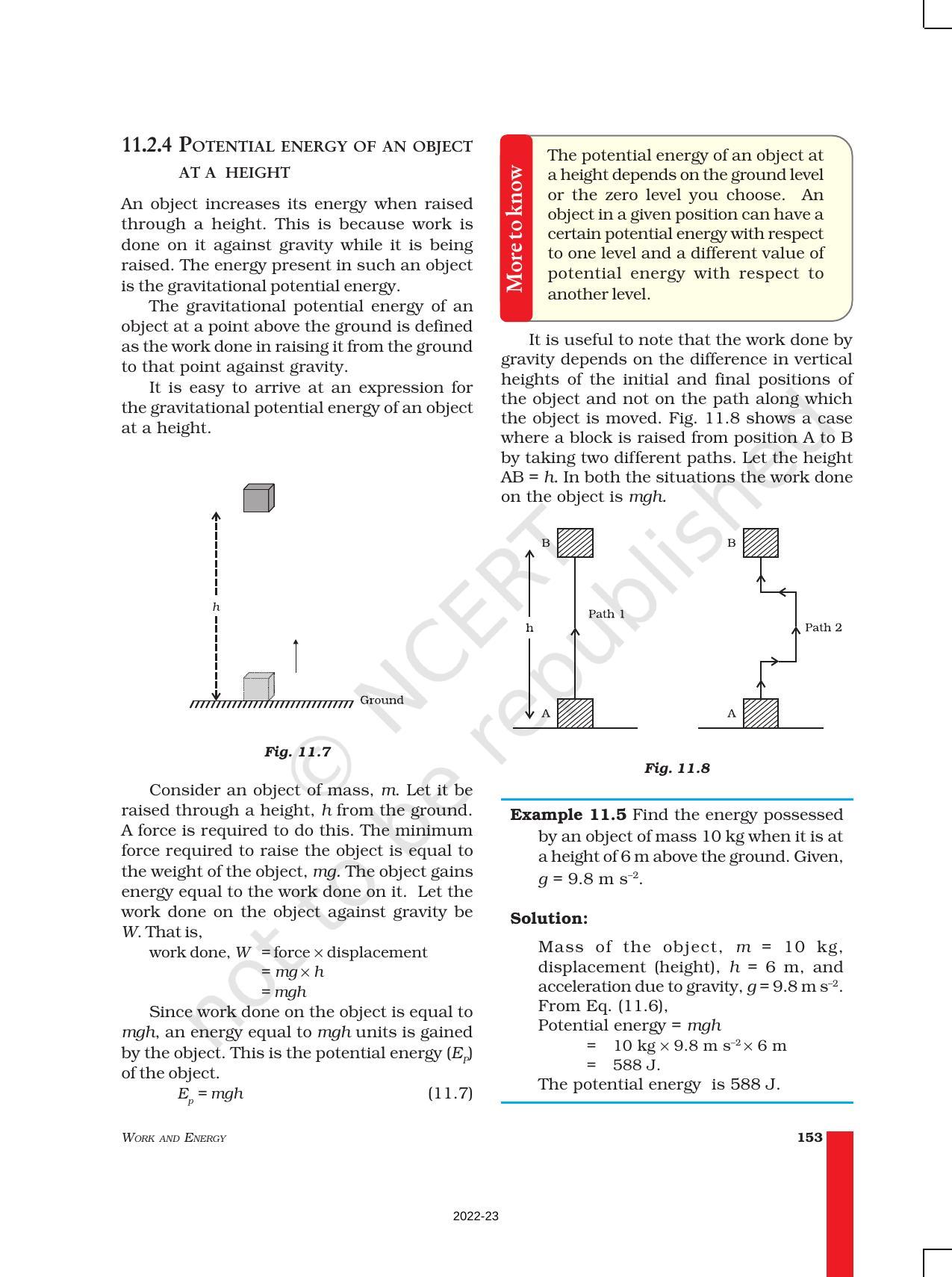 NCERT Book for Class 9 Science Chapter 11 Work and Energy - Page 8