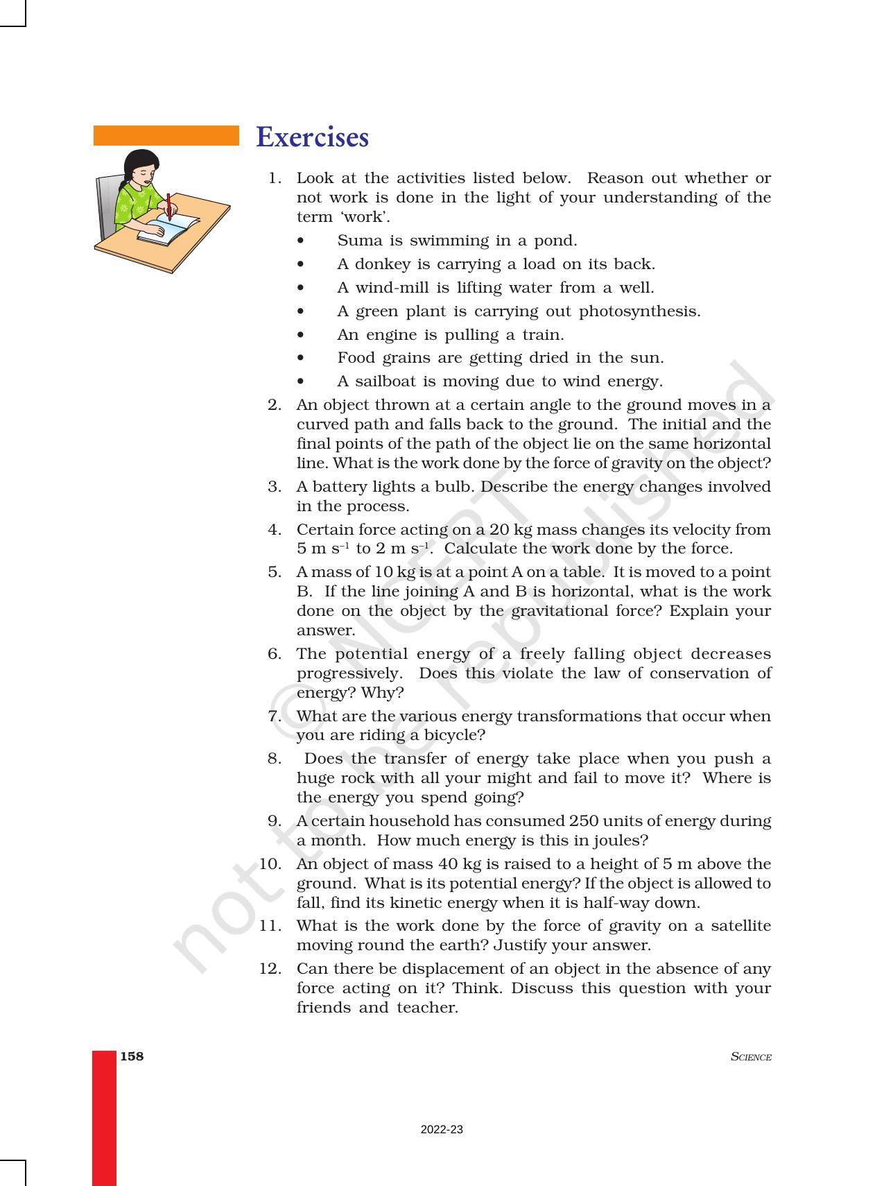 NCERT Book for Class 9 Science Chapter 11 Work and Energy - Page 13