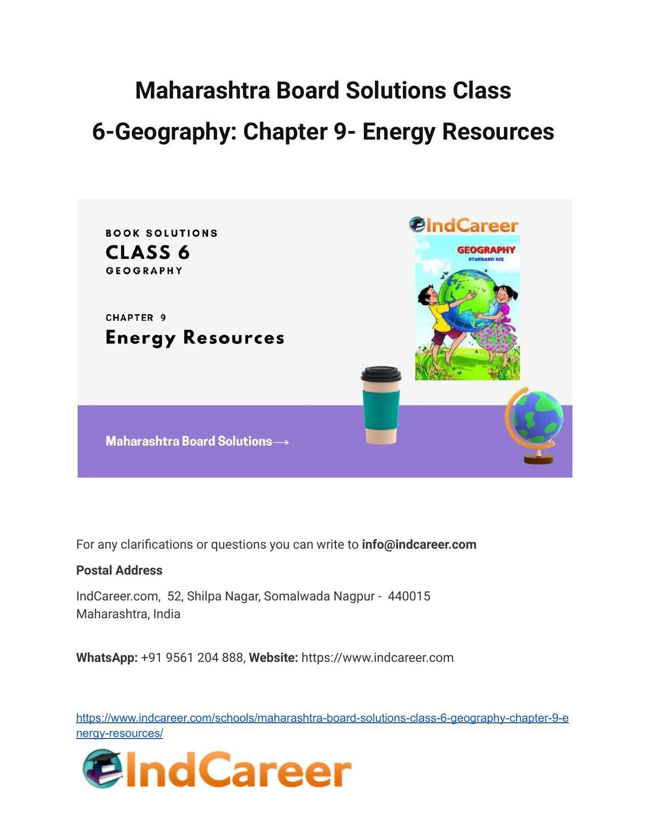 maharashtra-board-solutions-class-6-geography-chapter-9-energy