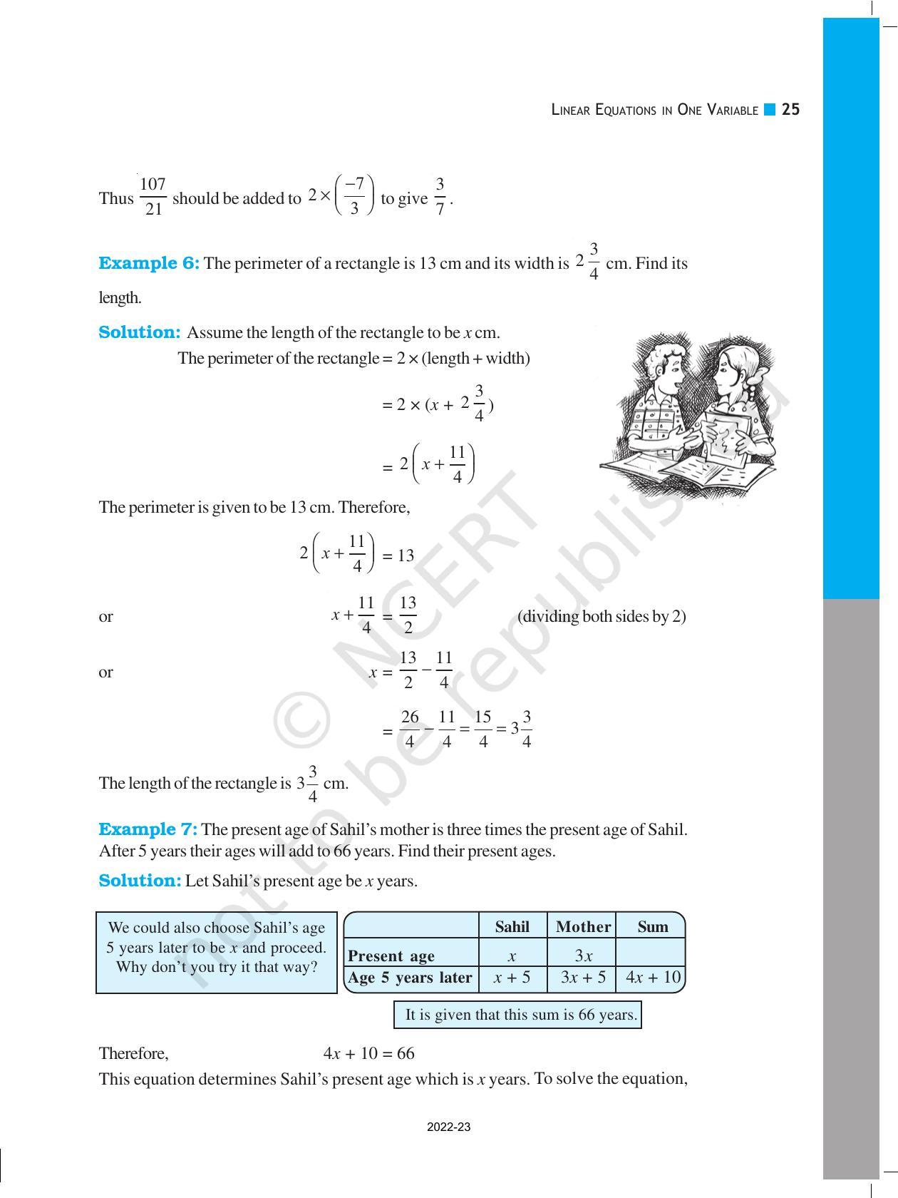 NCERT Book For Class 8 Maths Chapter 2 Linear Equations In One