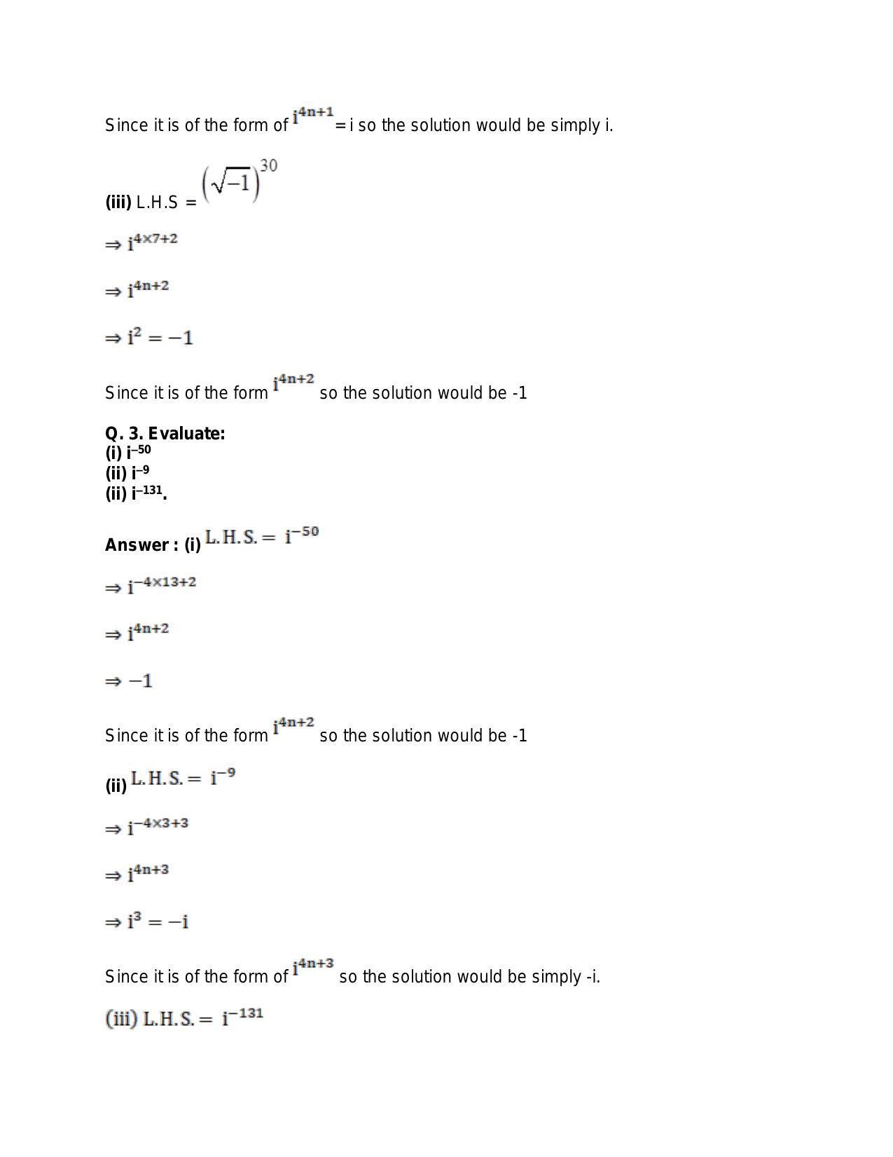 Chapter 5: Complex Numbers and Quadratic Equations: RS Aggarwal Class 11 Solutions  - Page 3