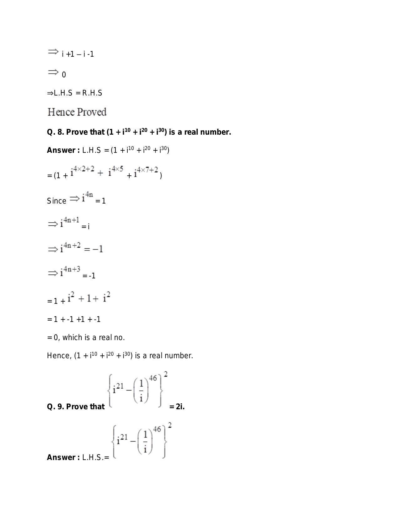Chapter 5: Complex Numbers and Quadratic Equations: RS Aggarwal Class 11 Solutions  - Page 7