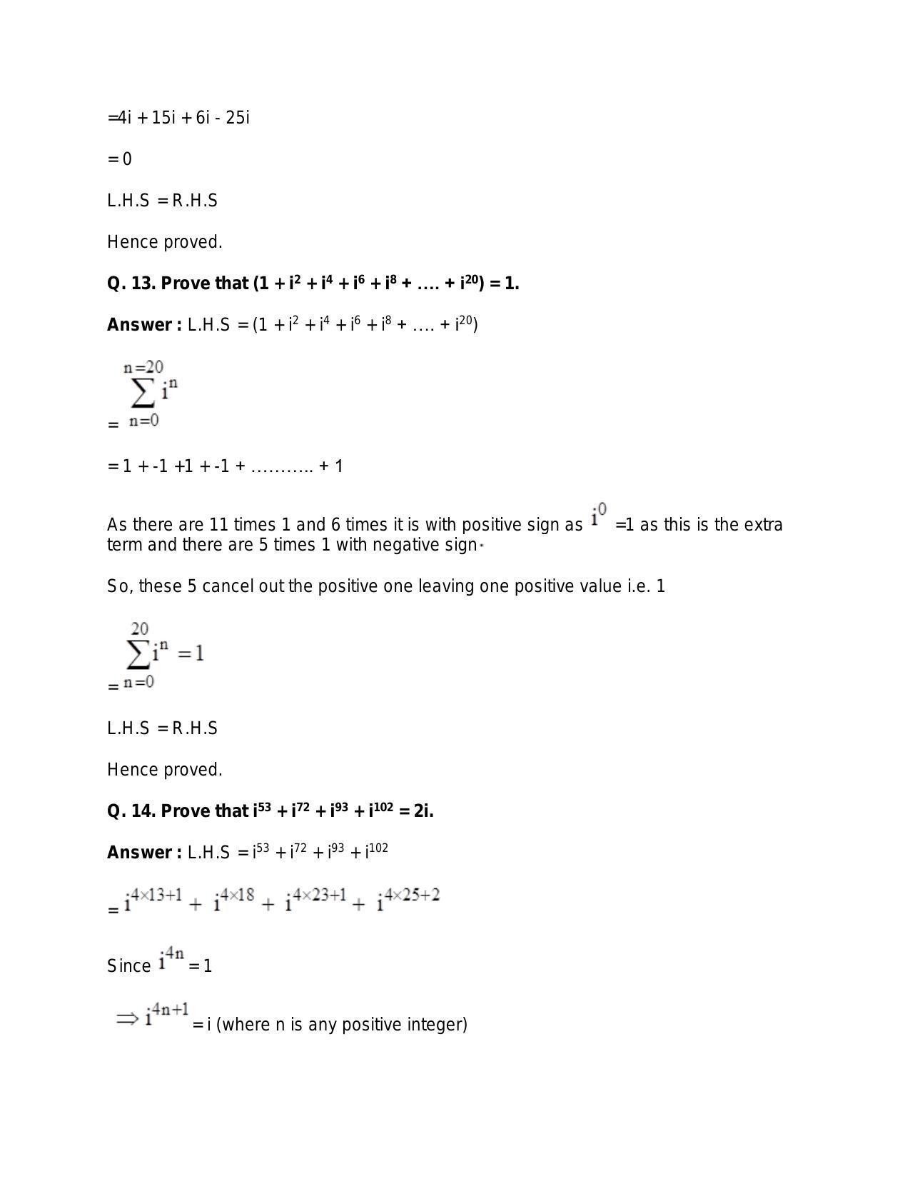 Chapter 5: Complex Numbers and Quadratic Equations: RS Aggarwal Class 11 Solutions  - Page 11