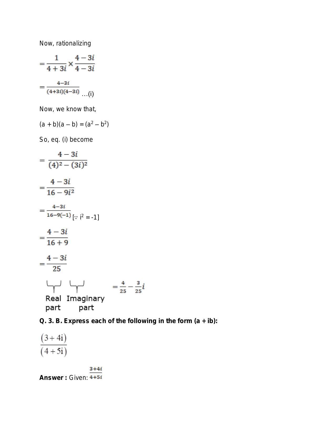 Chapter 5: Complex Numbers and Quadratic Equations: RS Aggarwal Class 11 Solutions  - Page 27