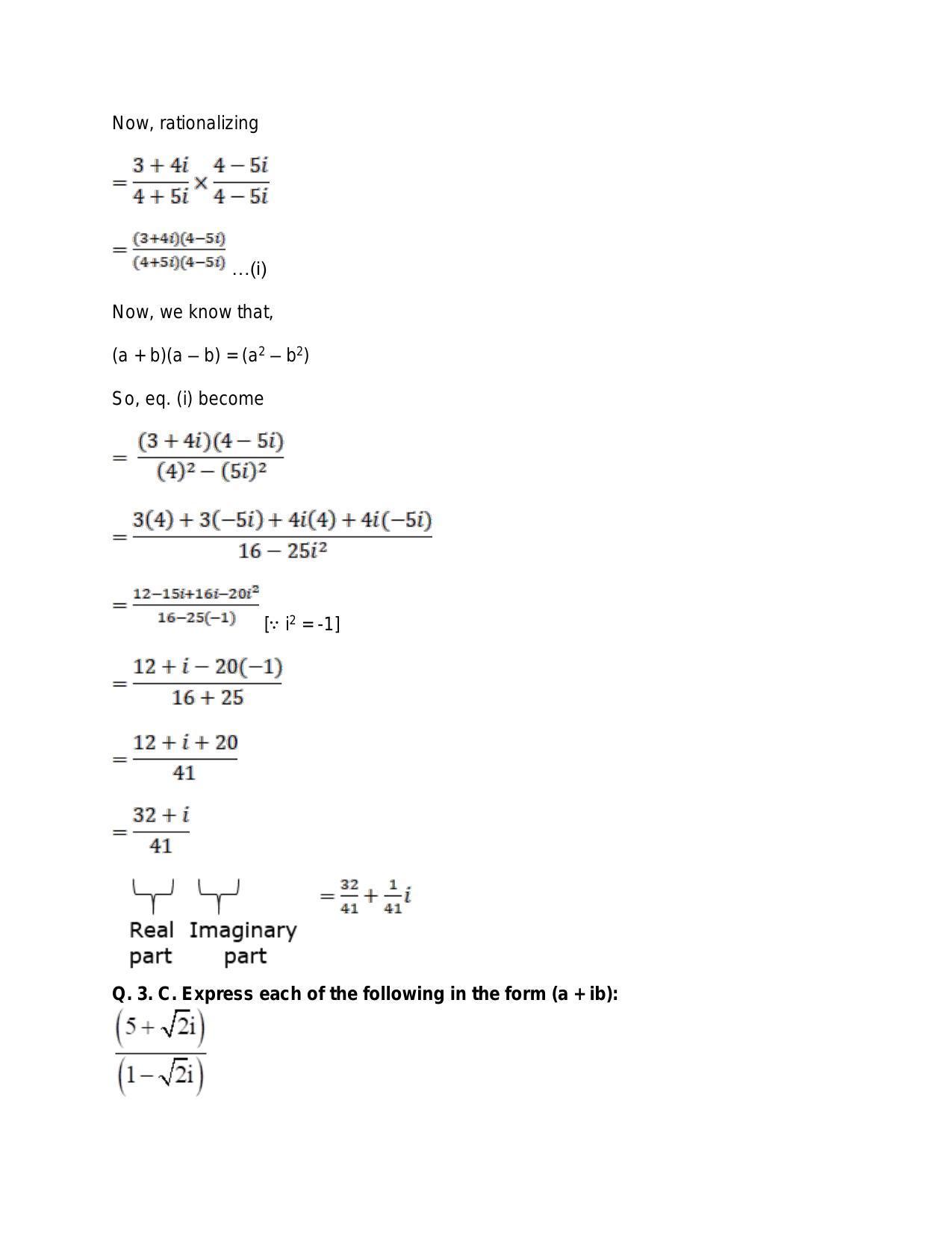 Chapter 5: Complex Numbers and Quadratic Equations: RS Aggarwal Class 11 Solutions  - Page 28