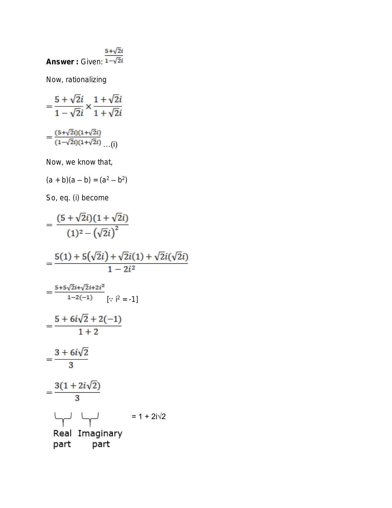 Chapter 5: Complex Numbers and Quadratic Equations: RS Aggarwal Class 11 Solutions  - Page 29