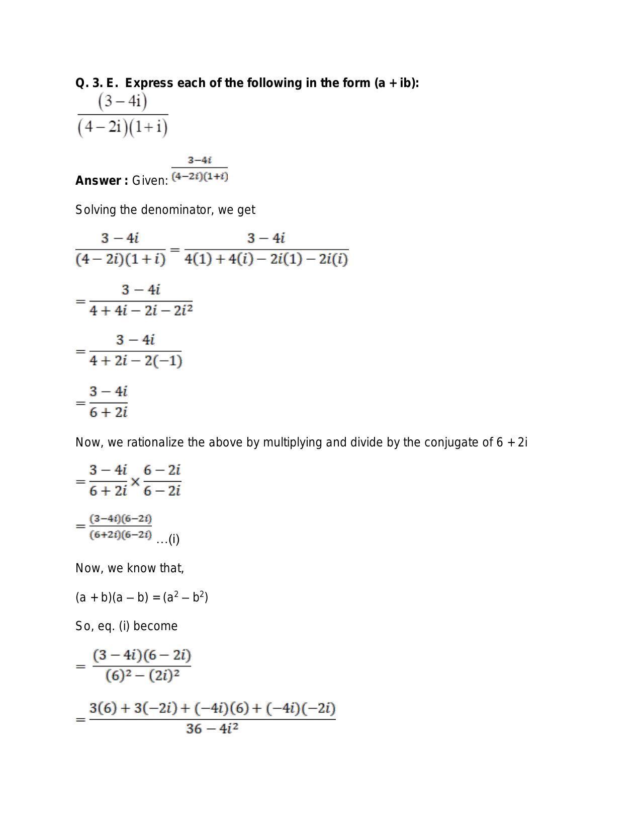 Chapter 5: Complex Numbers and Quadratic Equations: RS Aggarwal Class 11 Solutions  - Page 31