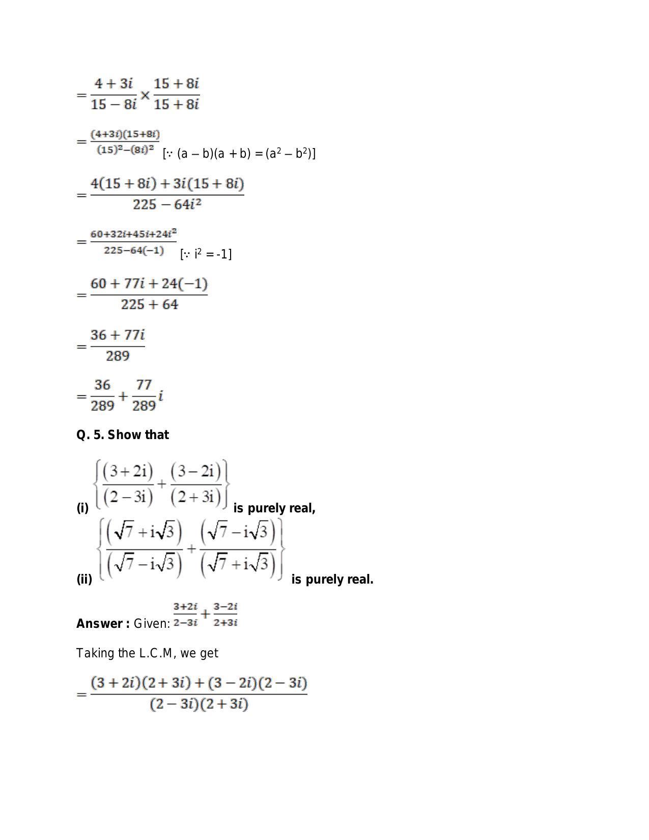 Chapter 5: Complex Numbers and Quadratic Equations: RS Aggarwal Class 11 Solutions  - Page 41