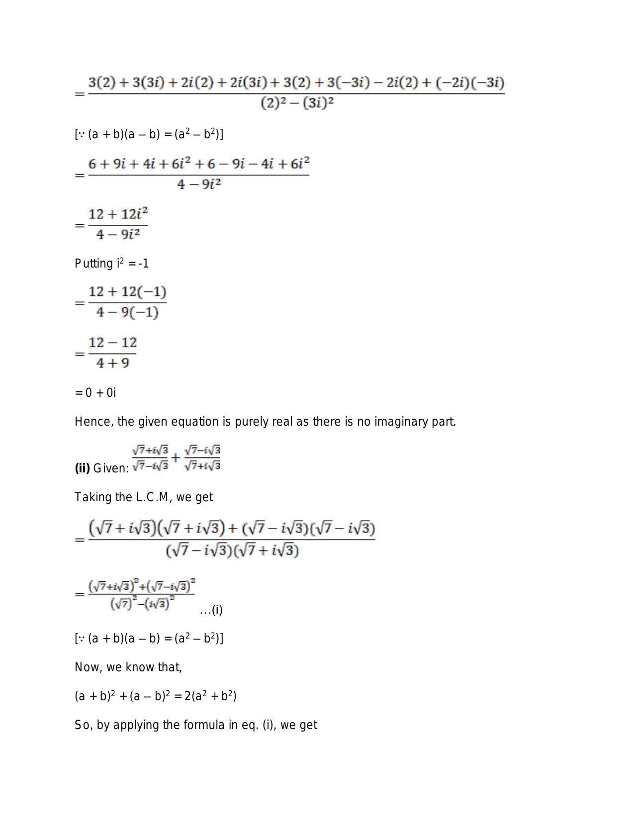 Chapter 5: Complex Numbers and Quadratic Equations: RS Aggarwal Class 11 Solutions  - Page 42