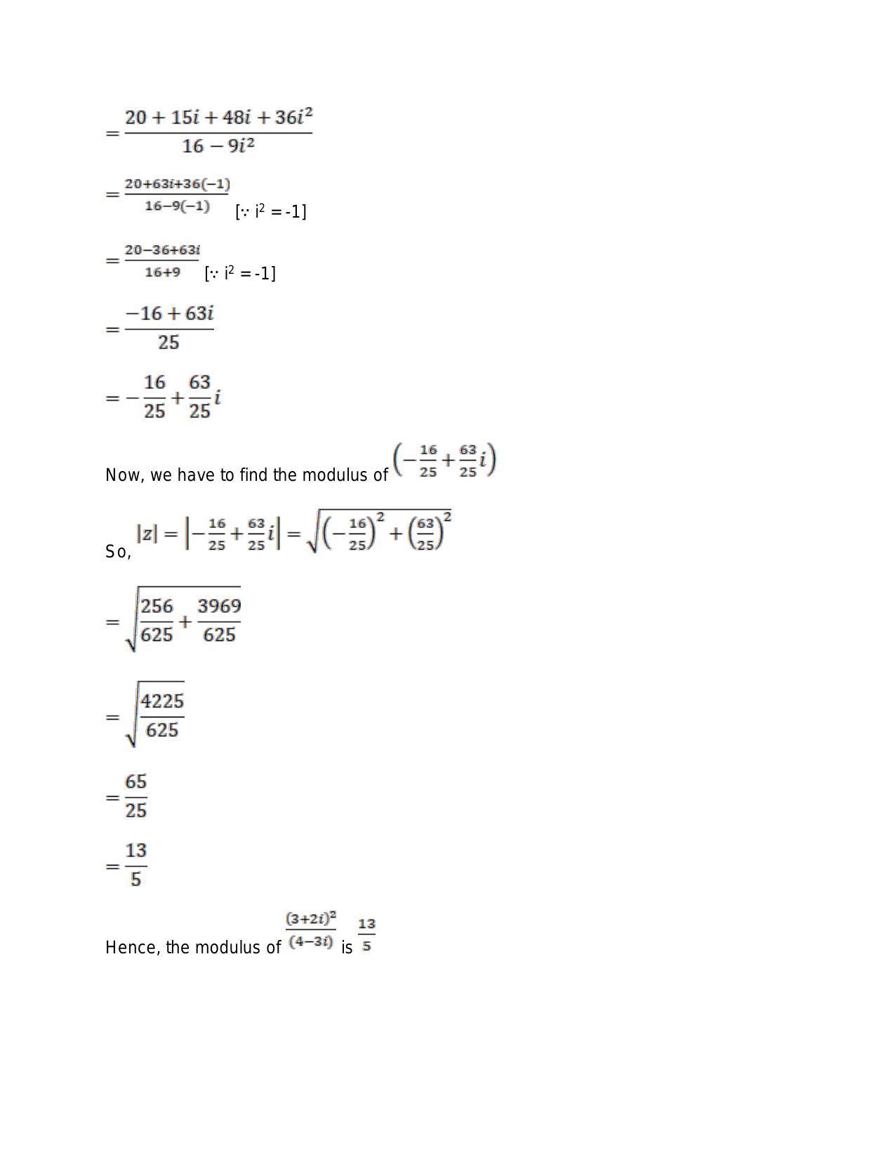 Chapter 5: Complex Numbers and Quadratic Equations: RS Aggarwal Class 11 Solutions  - Page 55