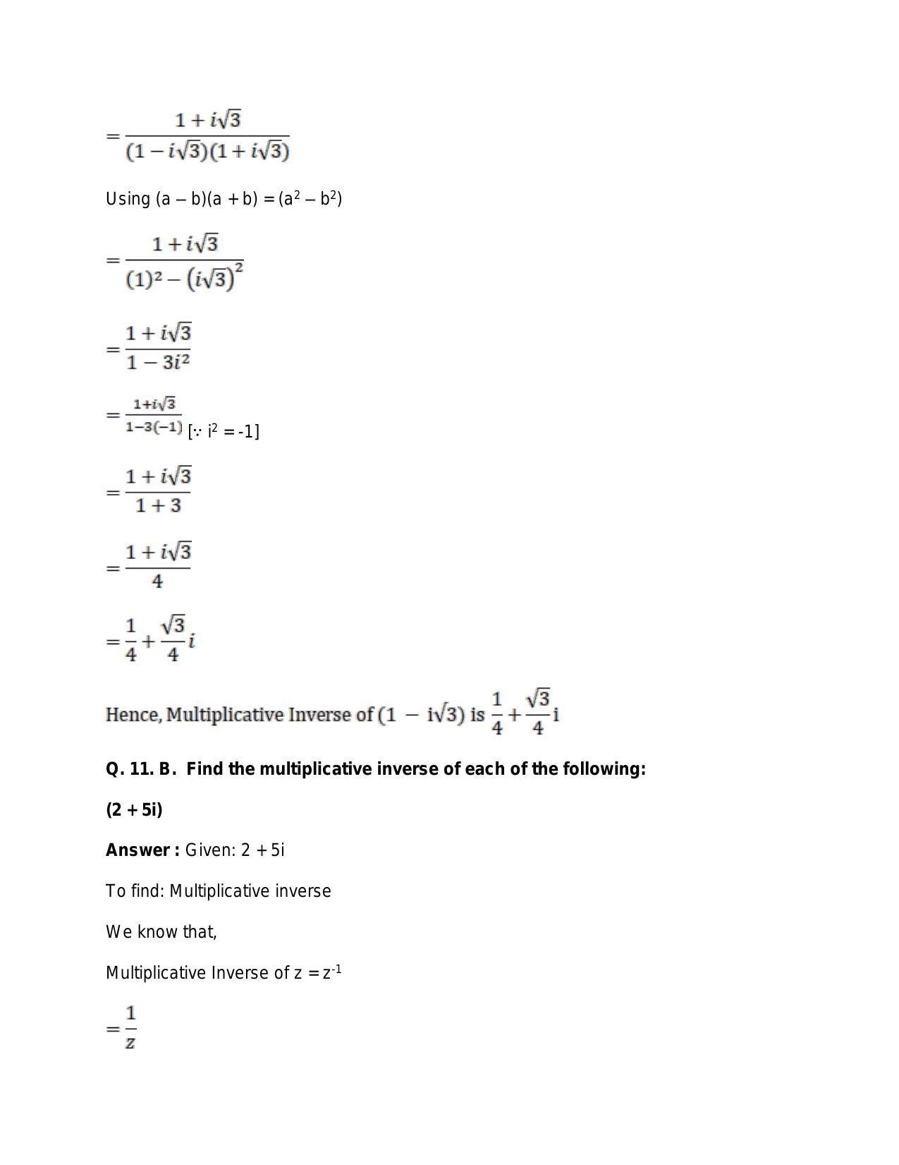 Chapter 5: Complex Numbers and Quadratic Equations: RS Aggarwal Class 11 Solutions  - Page 59