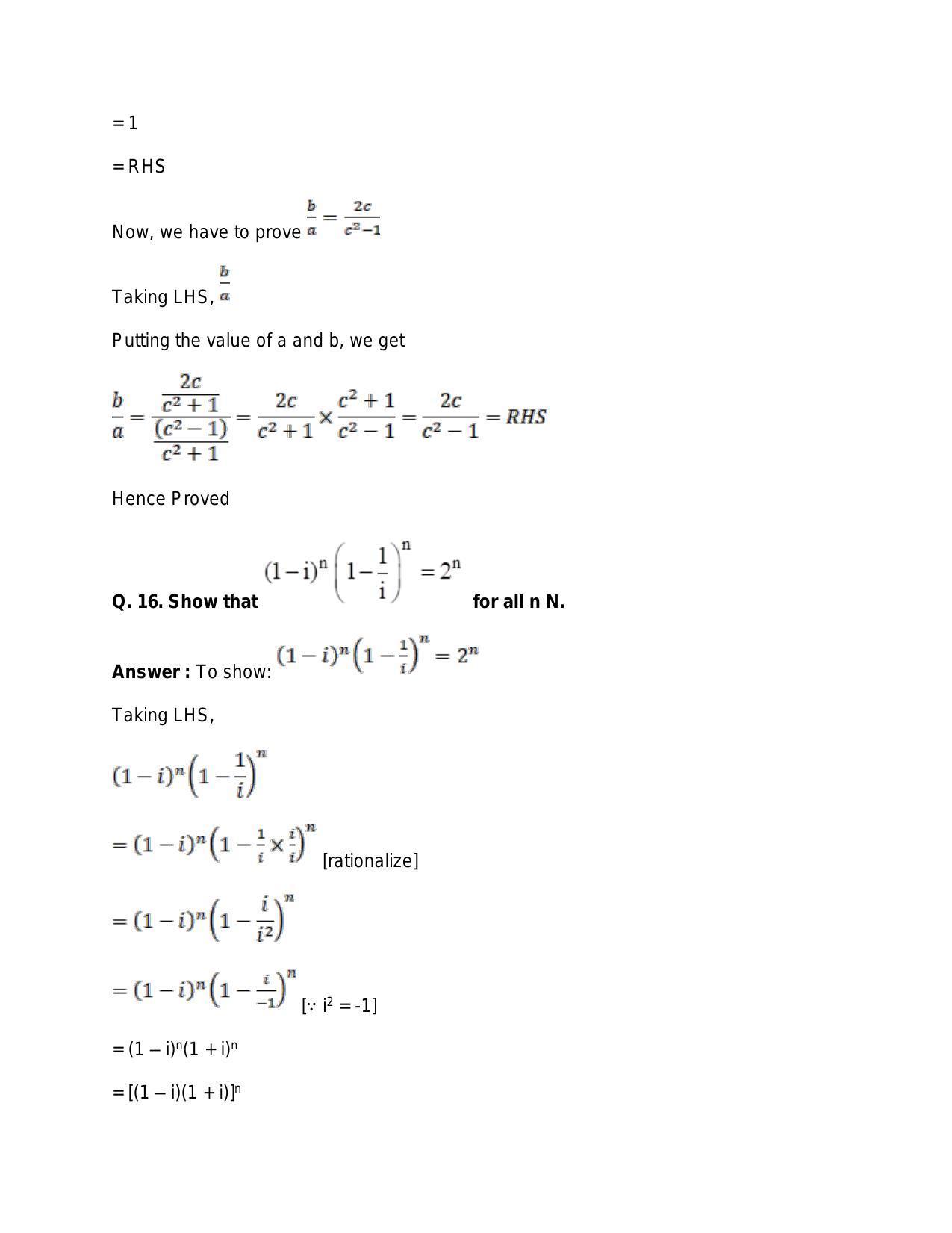 Chapter 5: Complex Numbers and Quadratic Equations: RS Aggarwal Class 11 Solutions  - Page 70