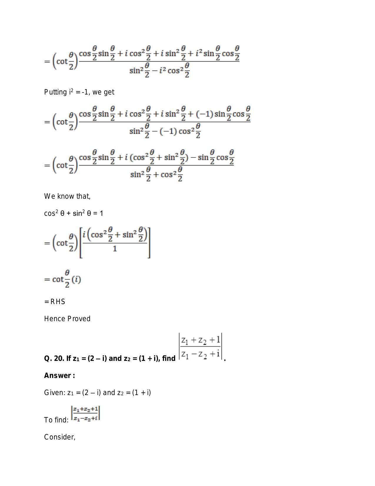 Chapter 5: Complex Numbers and Quadratic Equations: RS Aggarwal Class 11 Solutions  - Page 75