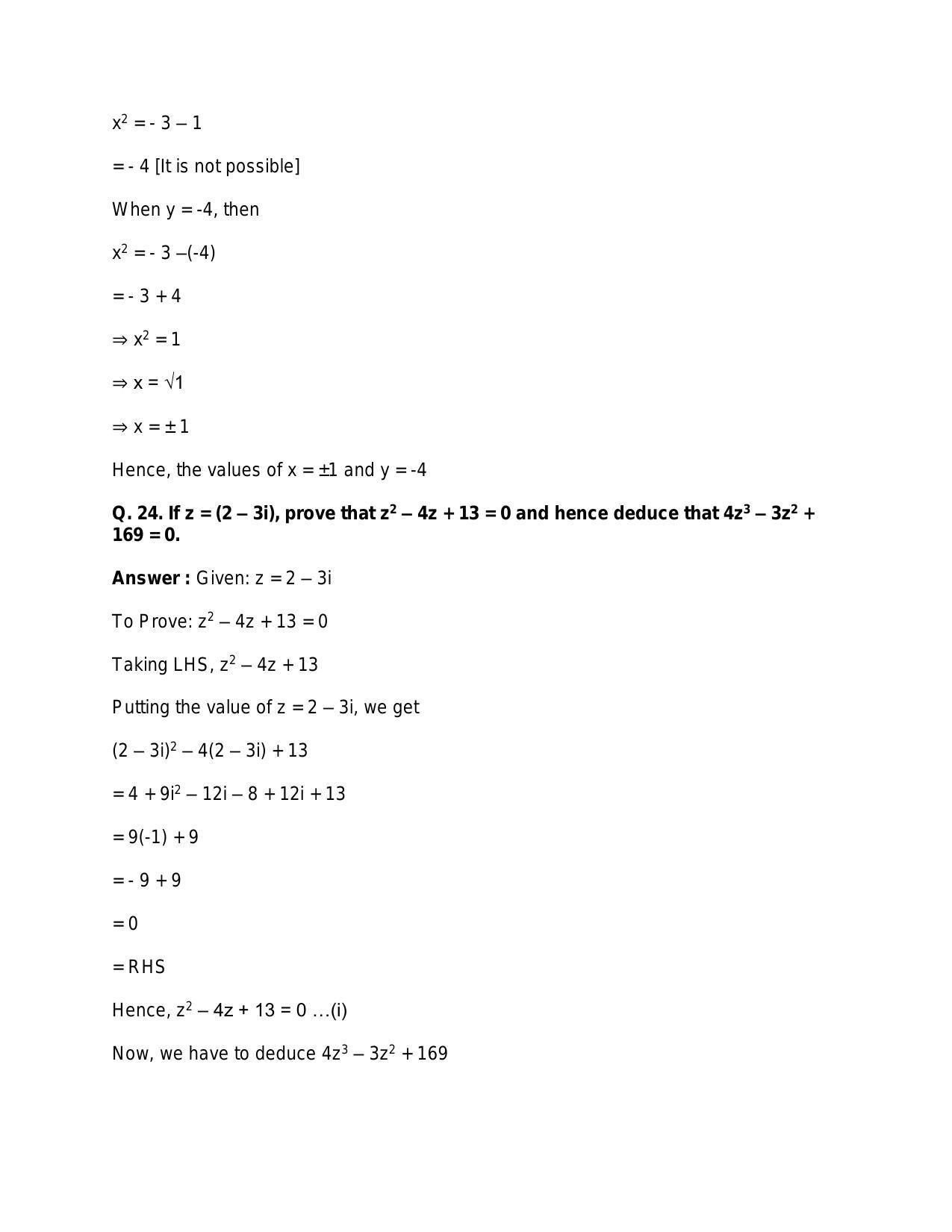 Chapter 5: Complex Numbers and Quadratic Equations: RS Aggarwal Class 11 Solutions  - Page 89