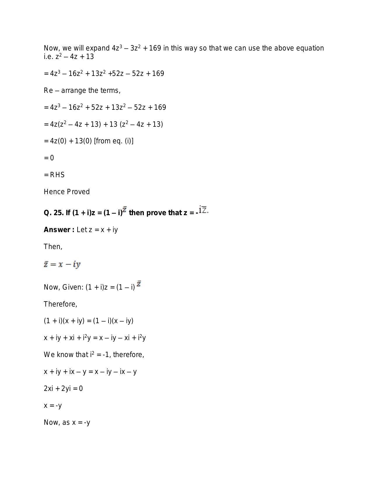 Chapter 5: Complex Numbers and Quadratic Equations: RS Aggarwal Class 11 Solutions  - Page 90