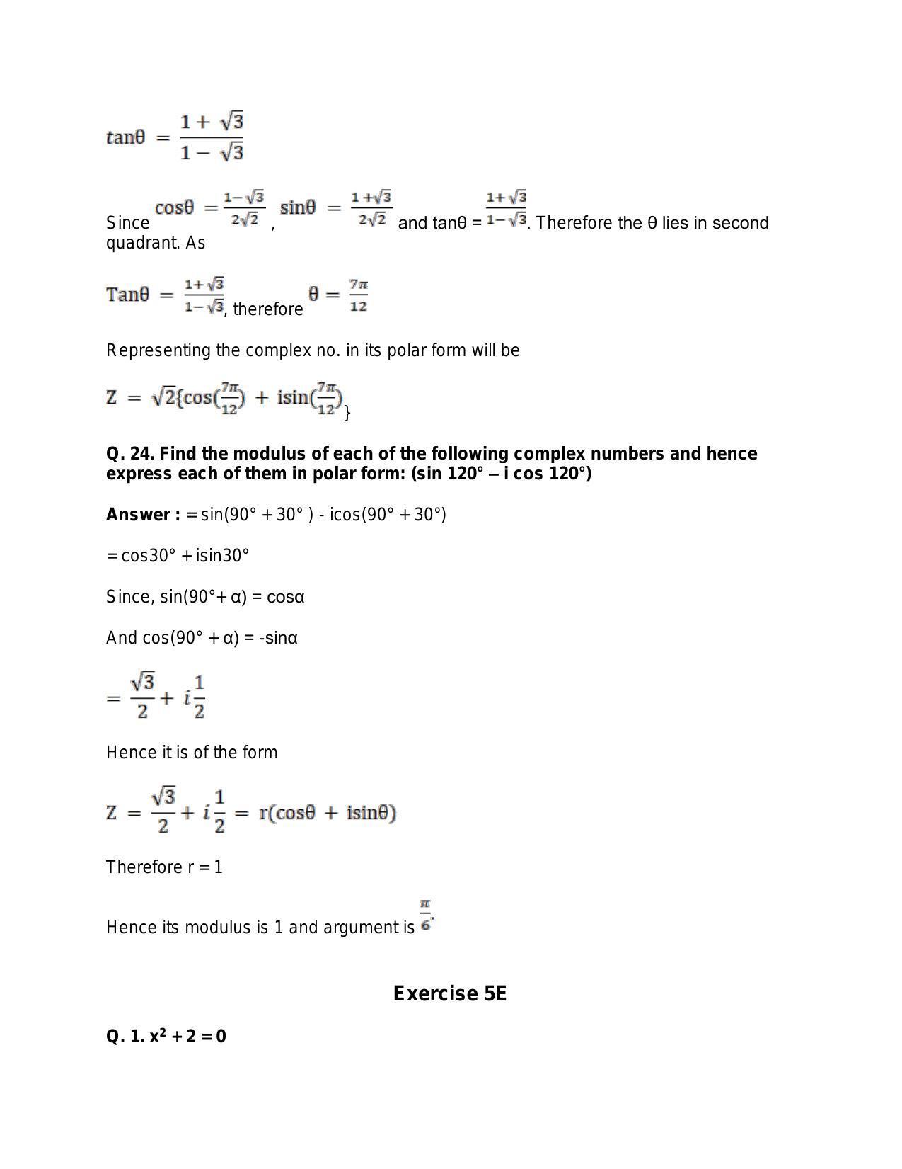 Chapter 5: Complex Numbers and Quadratic Equations: RS Aggarwal Class 11 Solutions  - Page 136