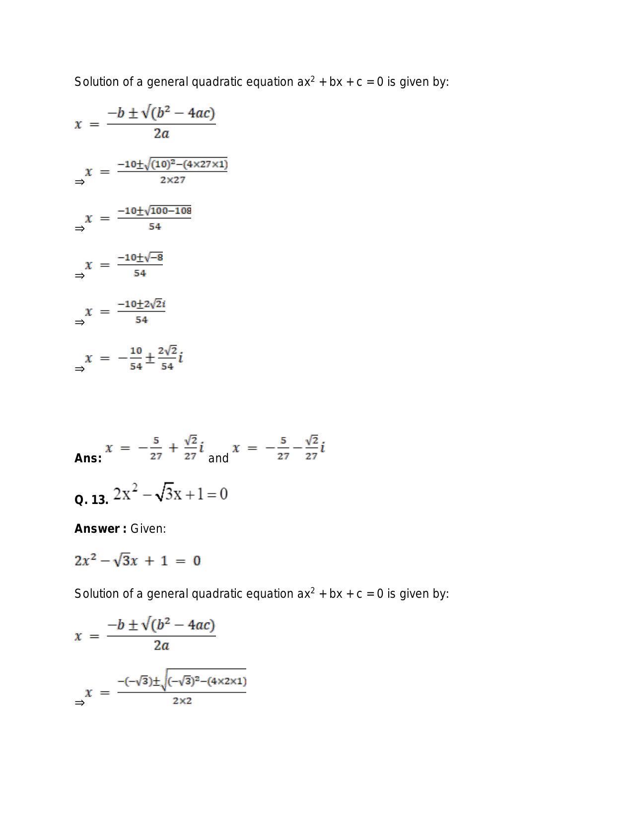 Chapter 5: Complex Numbers and Quadratic Equations: RS Aggarwal Class 11 Solutions  - Page 144