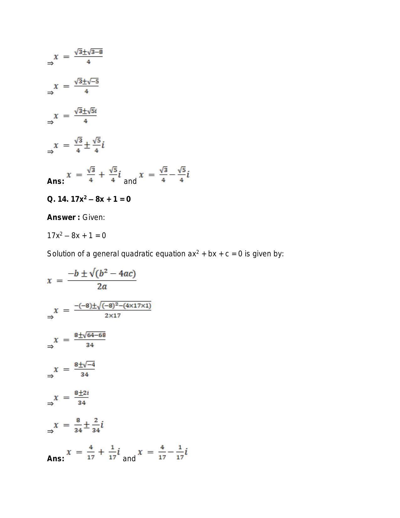 Chapter 5: Complex Numbers and Quadratic Equations: RS Aggarwal Class 11 Solutions  - Page 145