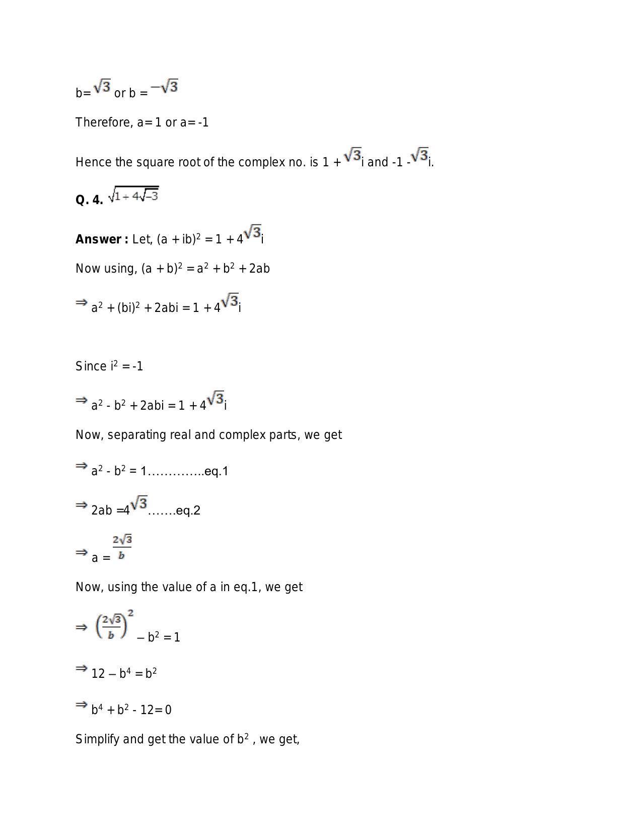 Chapter 5: Complex Numbers and Quadratic Equations: RS Aggarwal Class 11 Solutions  - Page 154