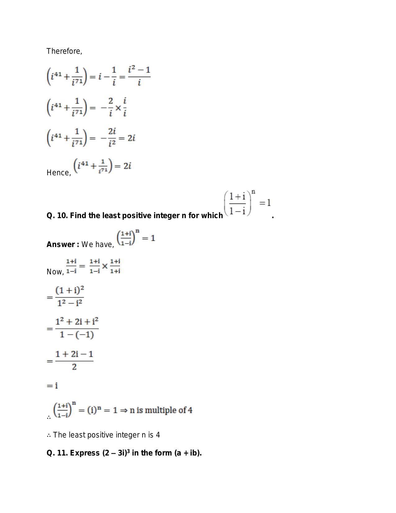 Chapter 5: Complex Numbers and Quadratic Equations: RS Aggarwal Class 11 Solutions  - Page 170