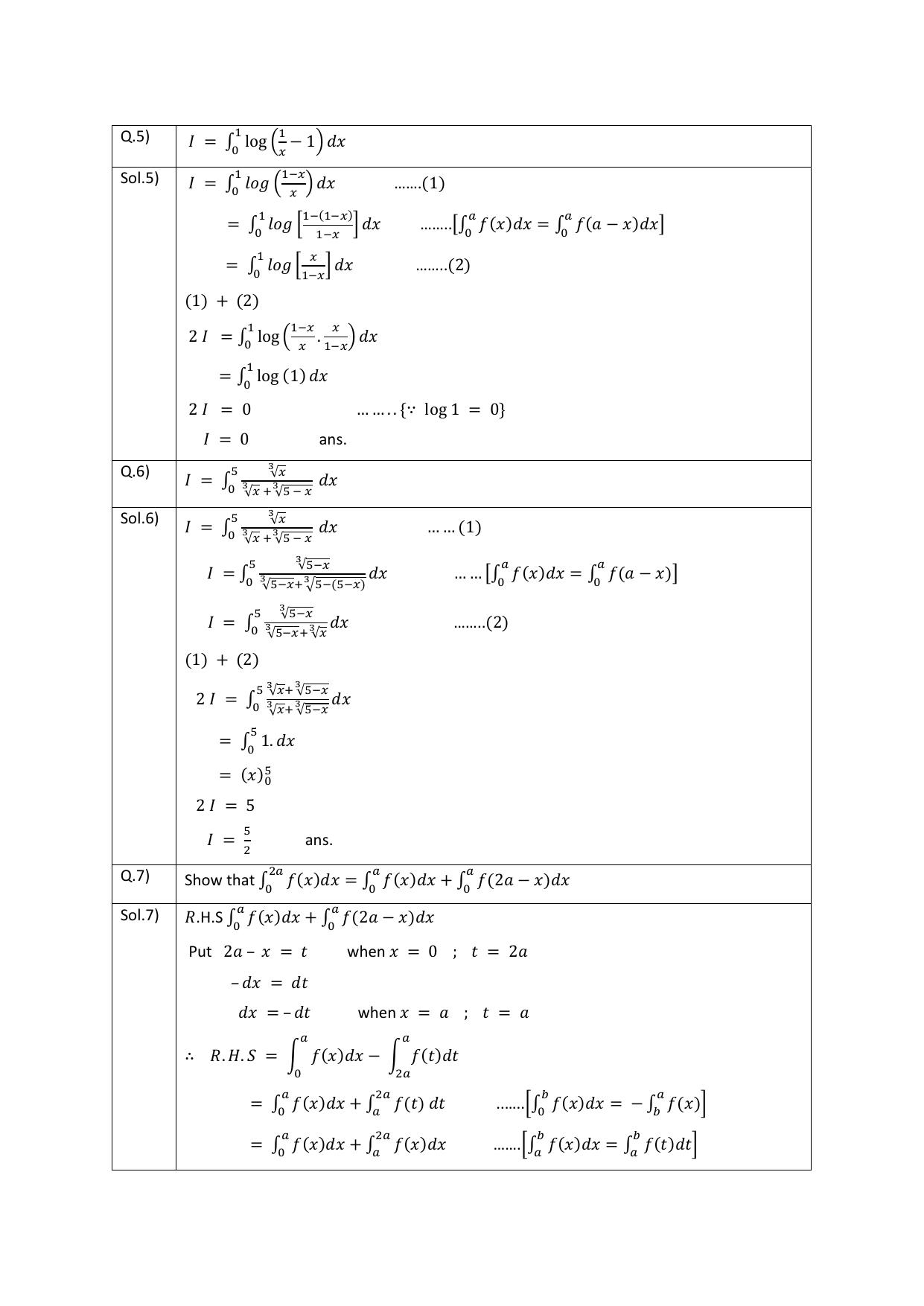 CBSE Class 12 Definite integrals Assignment 1 - Page 4