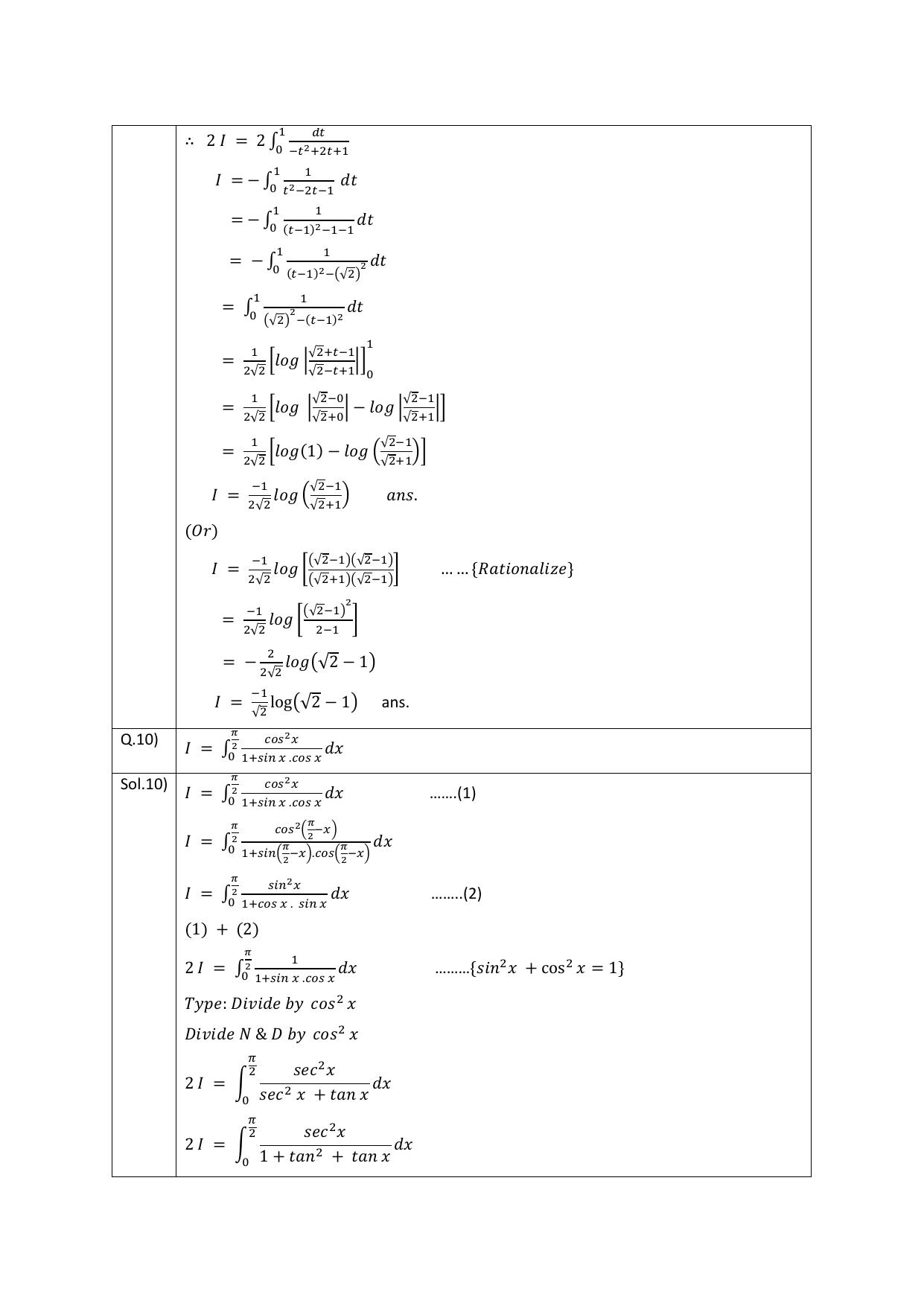 CBSE Class 12 Definite integrals Assignment 1 - Page 6