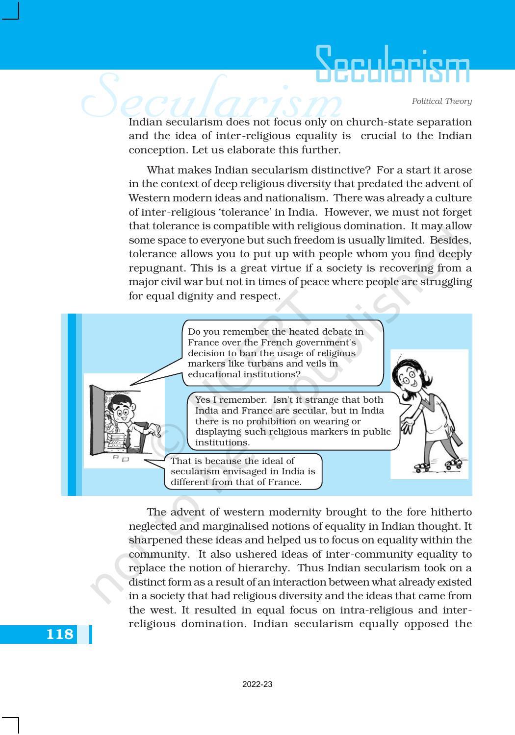 NCERT Book for Class 11 Political Science (Political Theory) Chapter 8 Secularism - Page 8