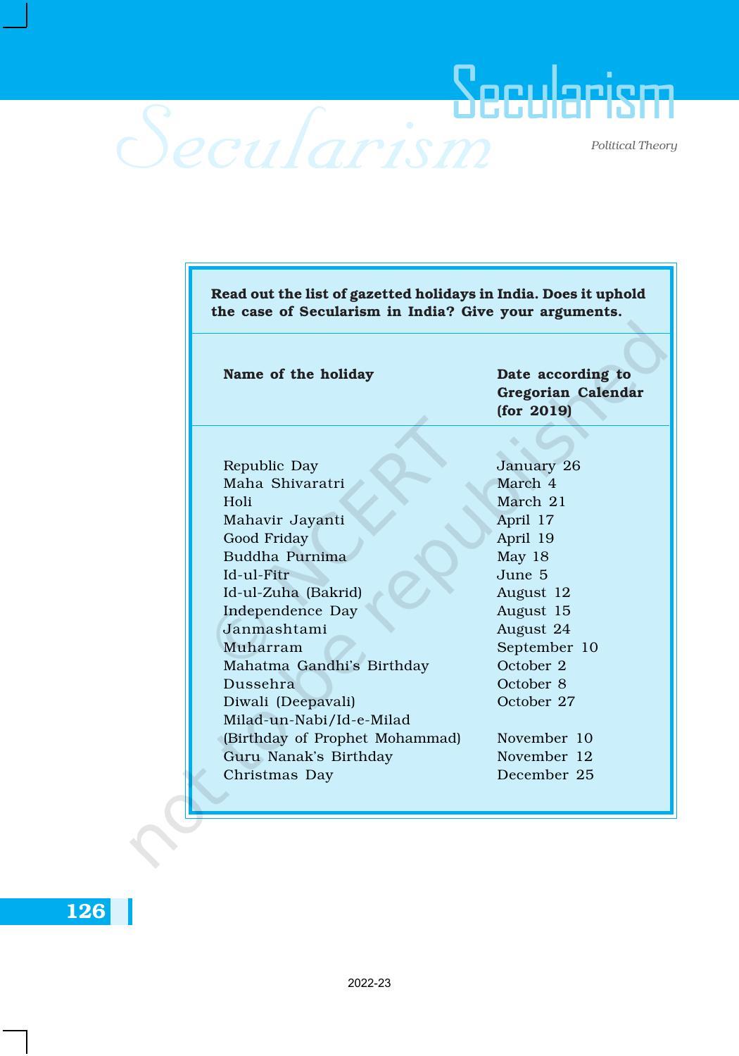 NCERT Book for Class 11 Political Science (Political Theory) Chapter 8 Secularism - Page 16