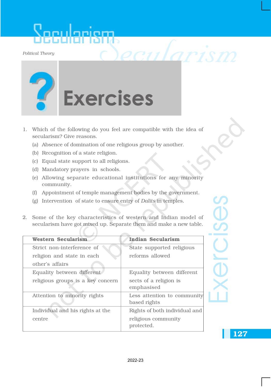 NCERT Book for Class 11 Political Science (Political Theory) Chapter 8 Secularism - Page 17