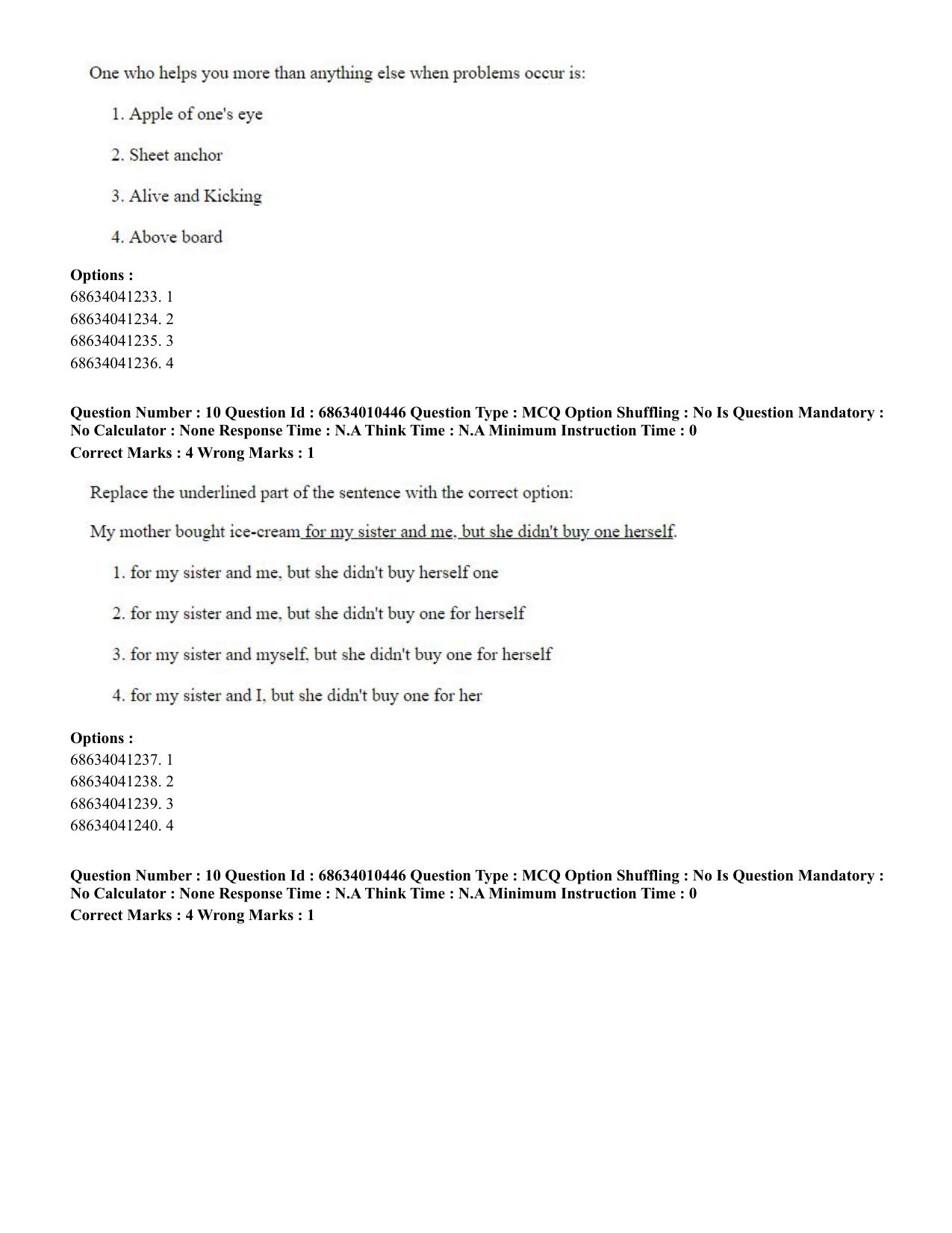 CUET PG 2023:COQP14 – LLM (Eng.)-Shift 1 (09-06-2023) Question Paper - Page 10