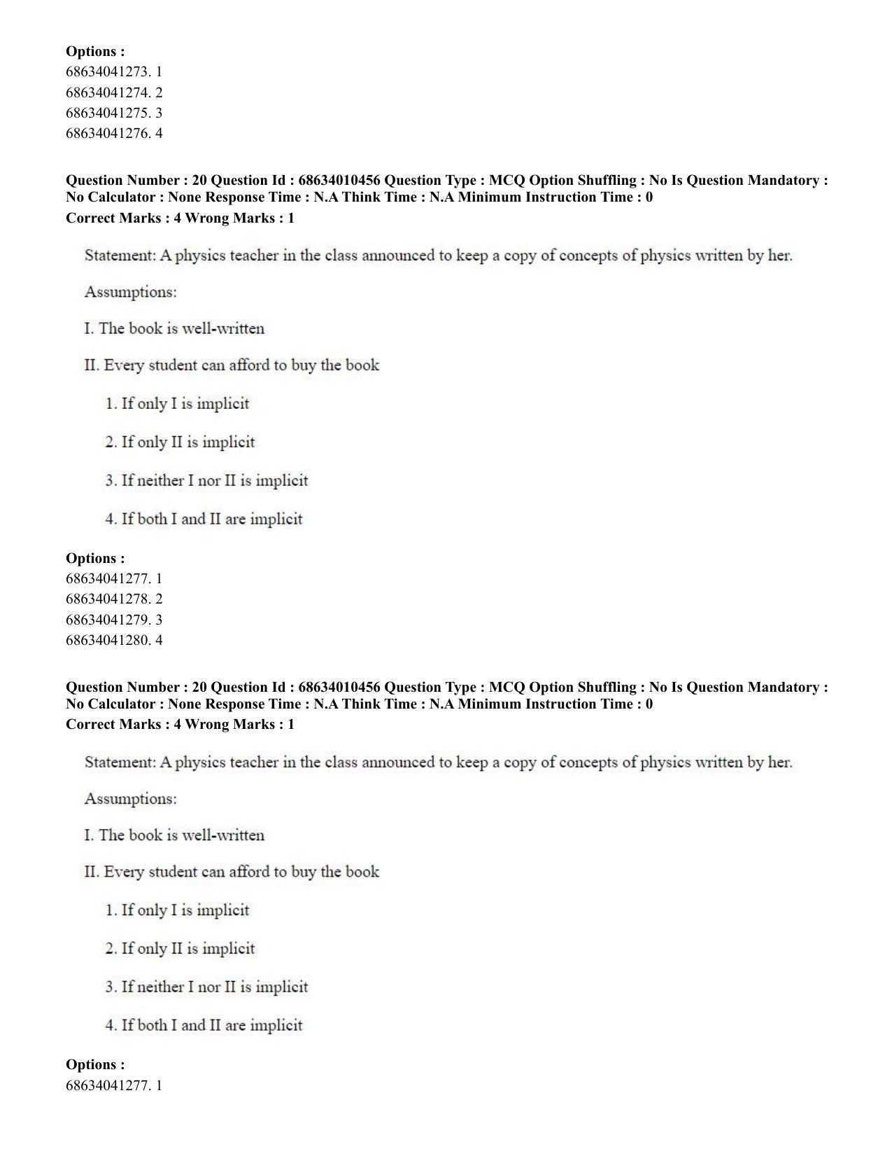 CUET PG 2023:COQP14 – LLM (Eng.)-Shift 1 (09-06-2023) Question Paper - Page 19