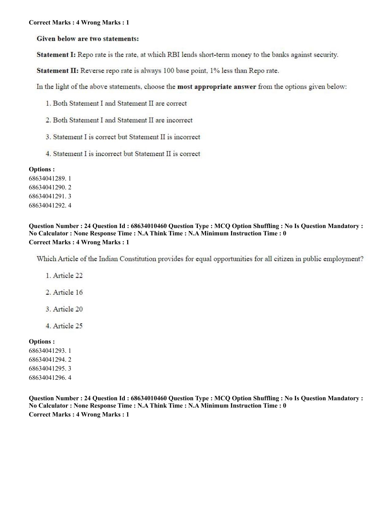 CUET PG 2023:COQP14 – LLM (Eng.)-Shift 1 (09-06-2023) Question Paper - Page 23